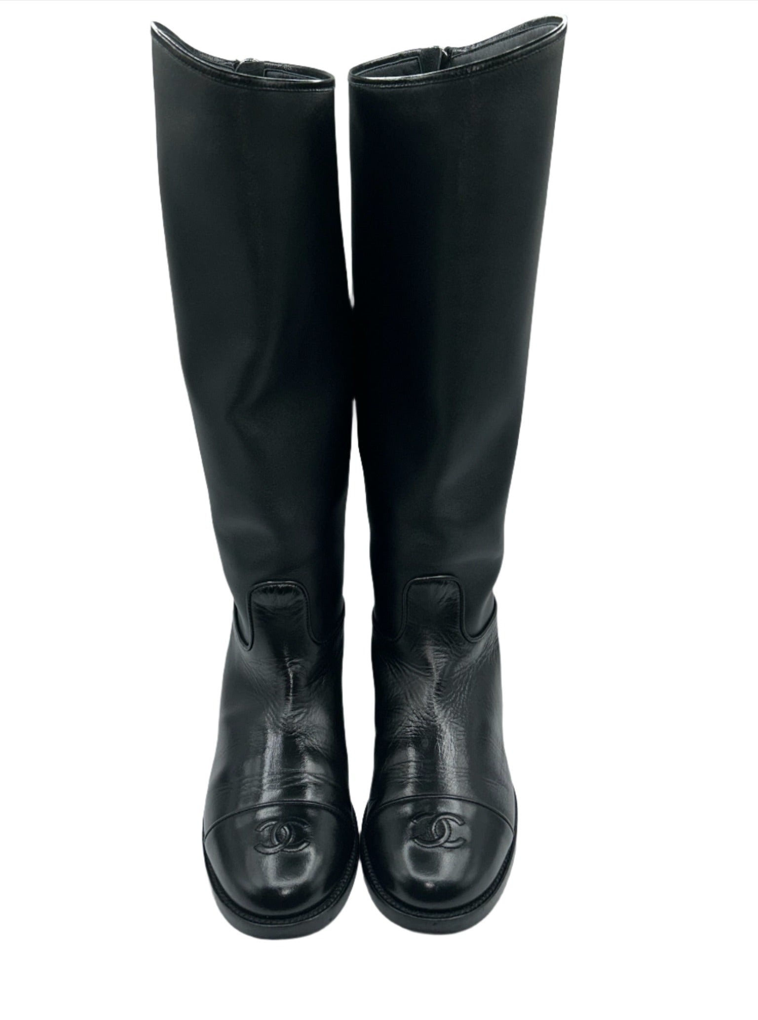 Chanel knee high boots on sale