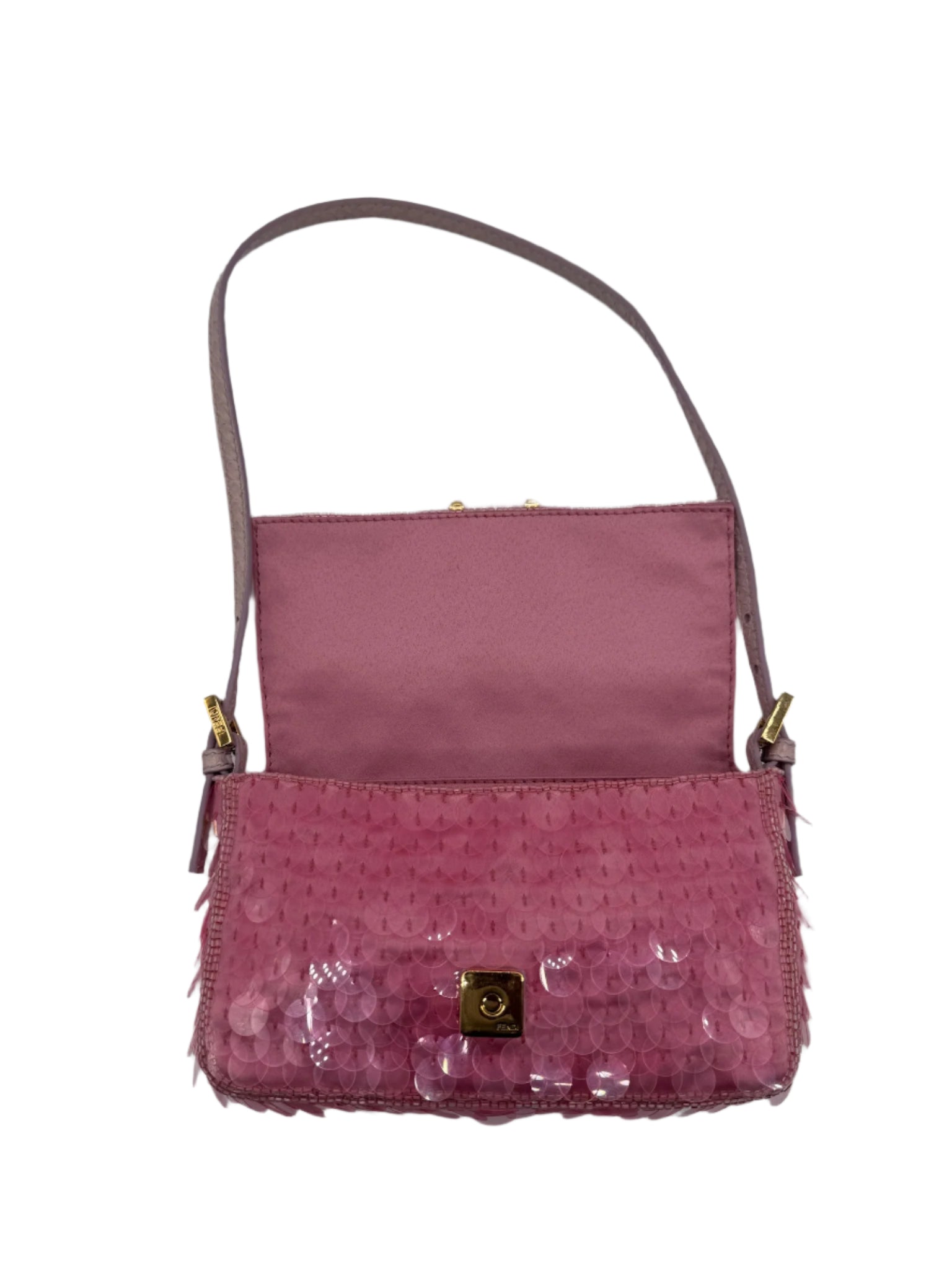 FENDI Vintage Pink Sequin Mini Baguette