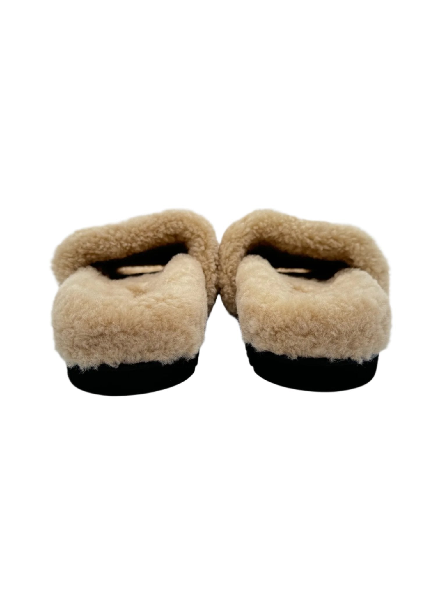 Louis Vuitton Shearling Cream and Pink LV Logo Slides Slippers - Size FR 37.5