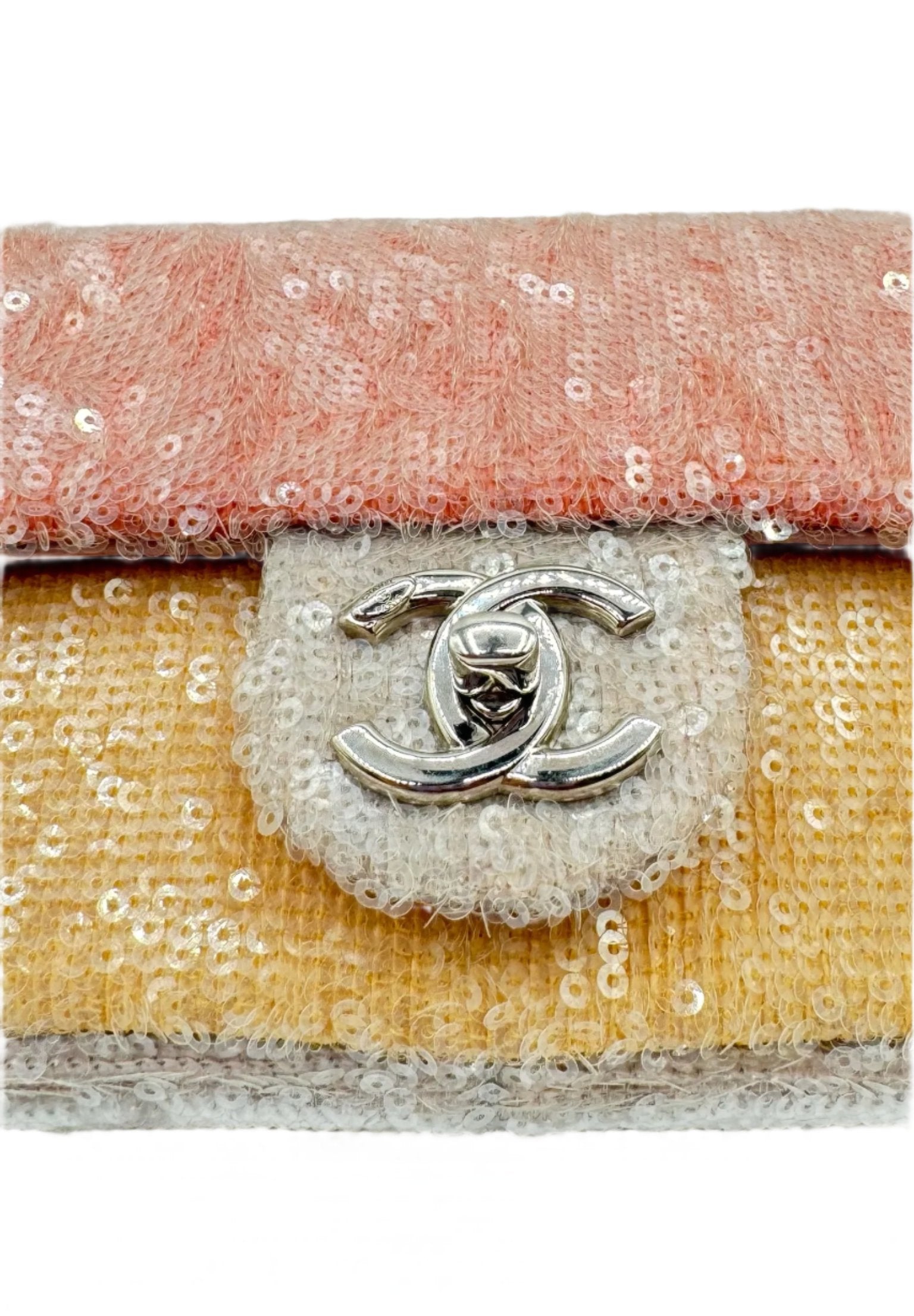 Chanel Waterfall Sequin Mini Flapbag Silver Hardware