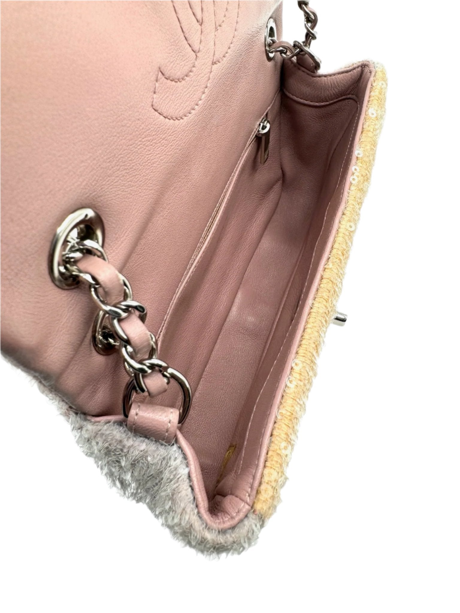 Chanel Waterfall Sequin Mini Flapbag Silver Hardware