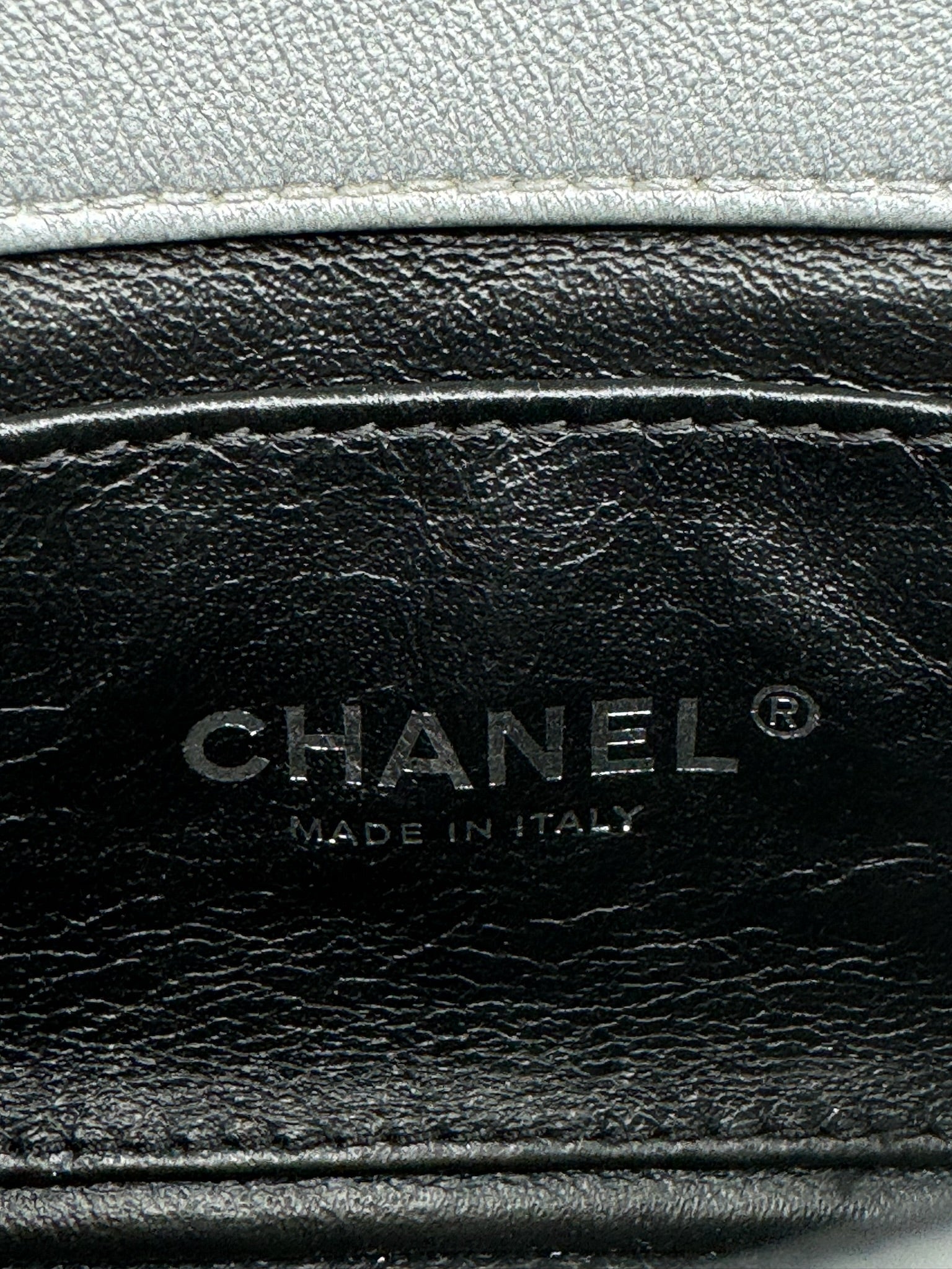 Chanel Silver Camellia Mini Flapbag