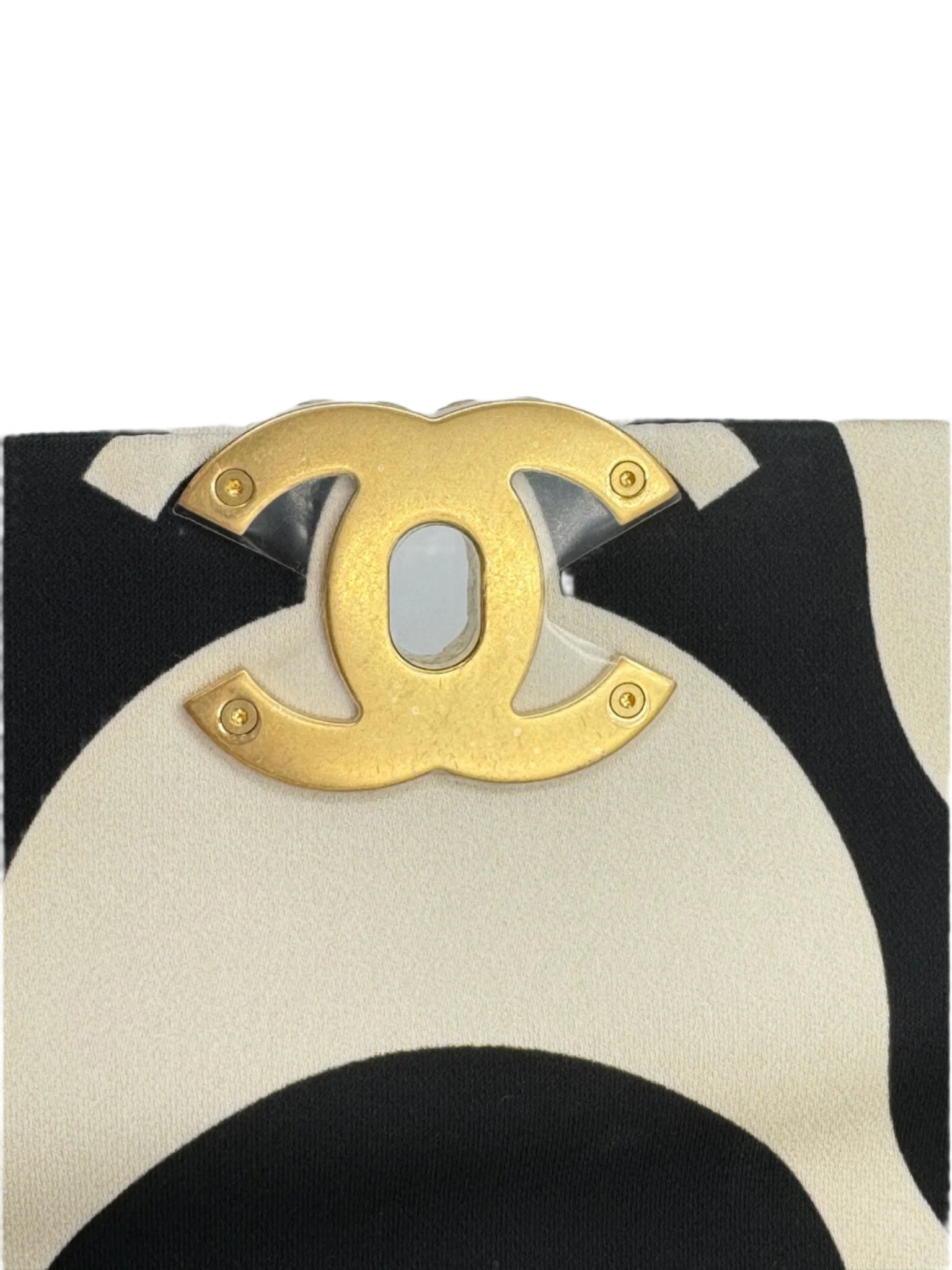 Chanel 19 Black and White CC Fabric Bag