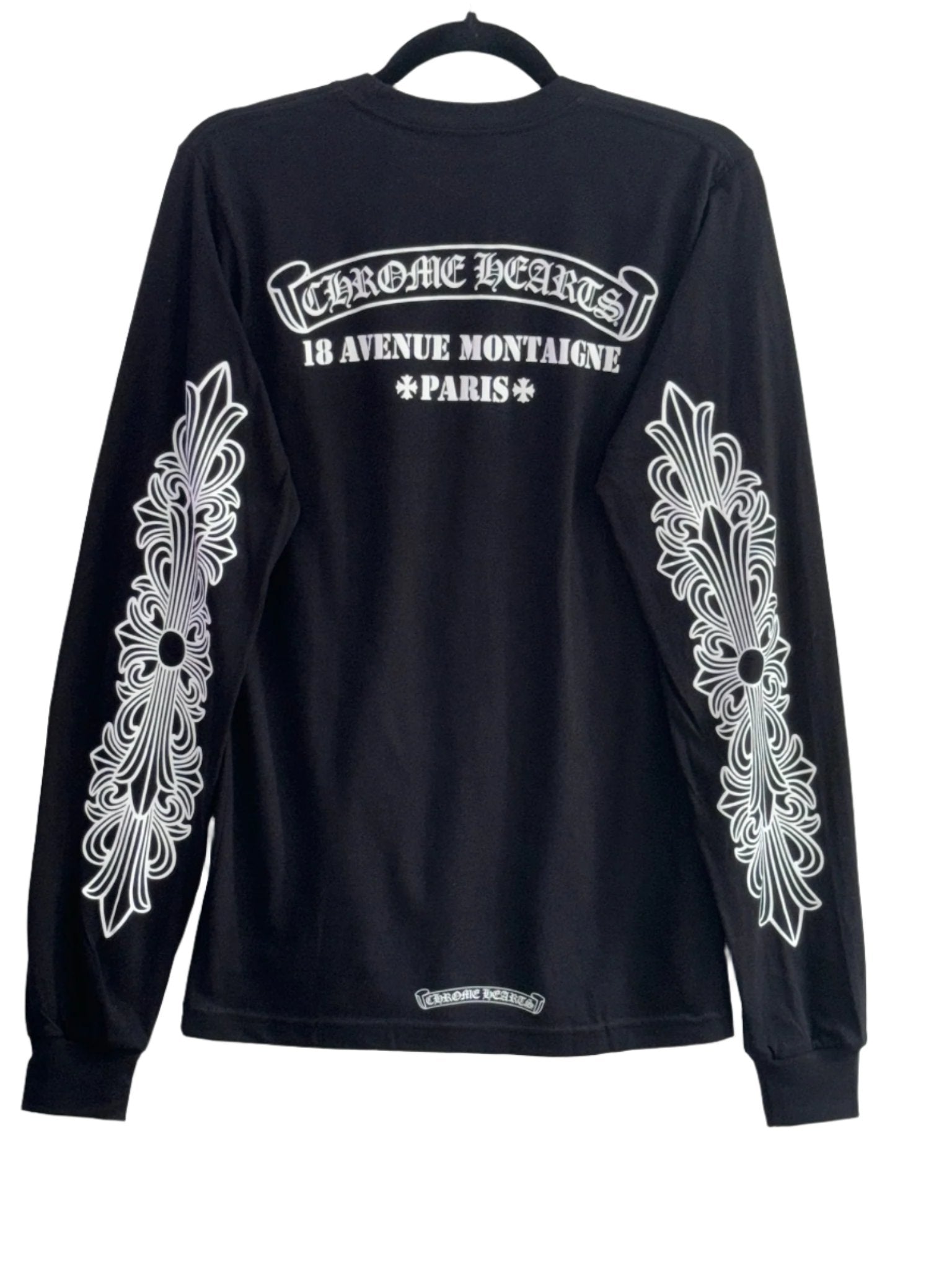 Chrome Hearts Black Long Sleeve Shirt Paris Logo