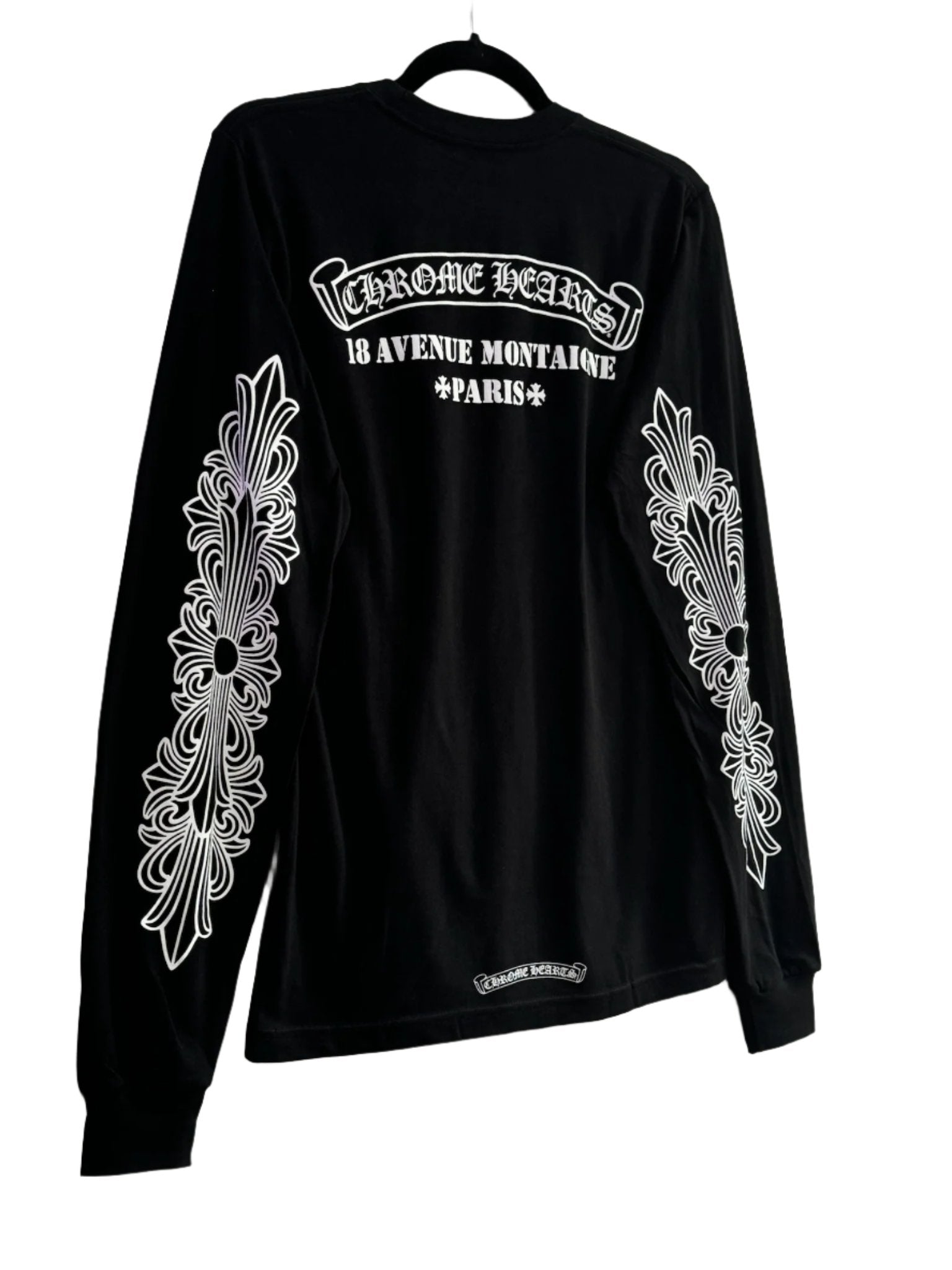 Chrome Hearts Black Long Sleeve Shirt Paris Logo
