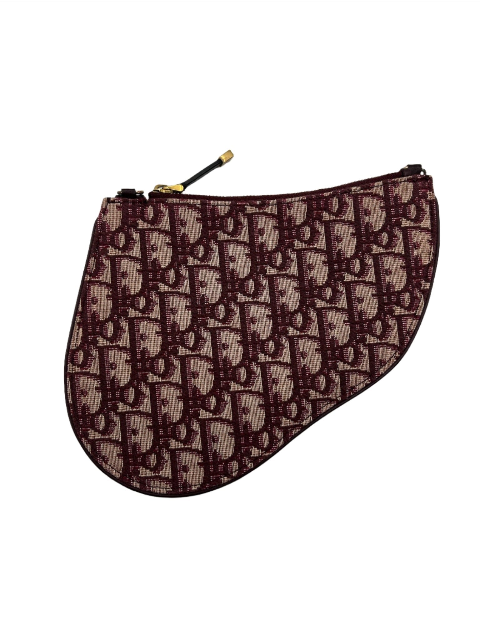 Dior Burgundy Red Canvas Saddle Pouch