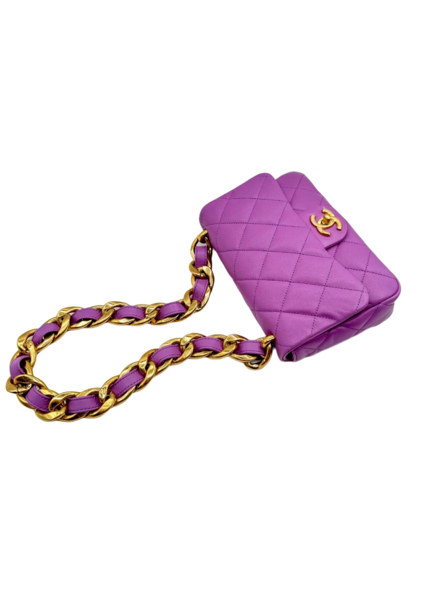 Chanel Purple Leather Funky Town Flapbag