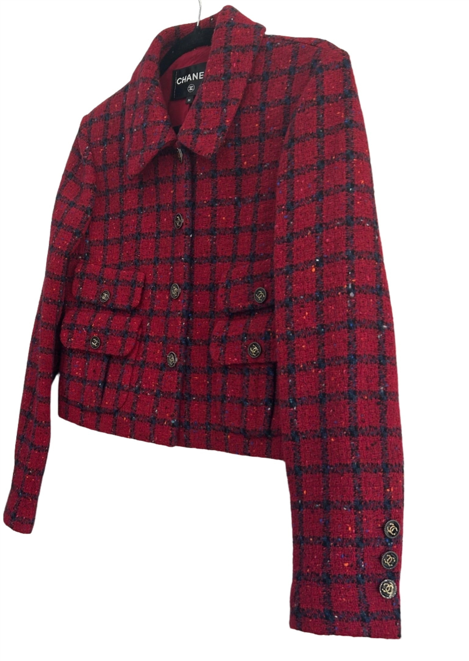 Chanel Red Tweed Jacket