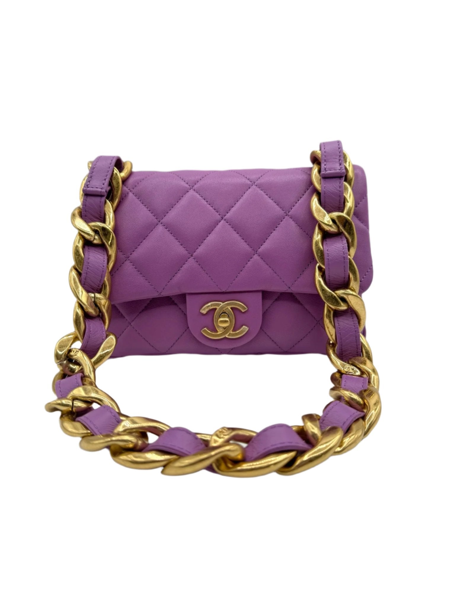 Chanel Purple Leather Funky Town Flapbag
