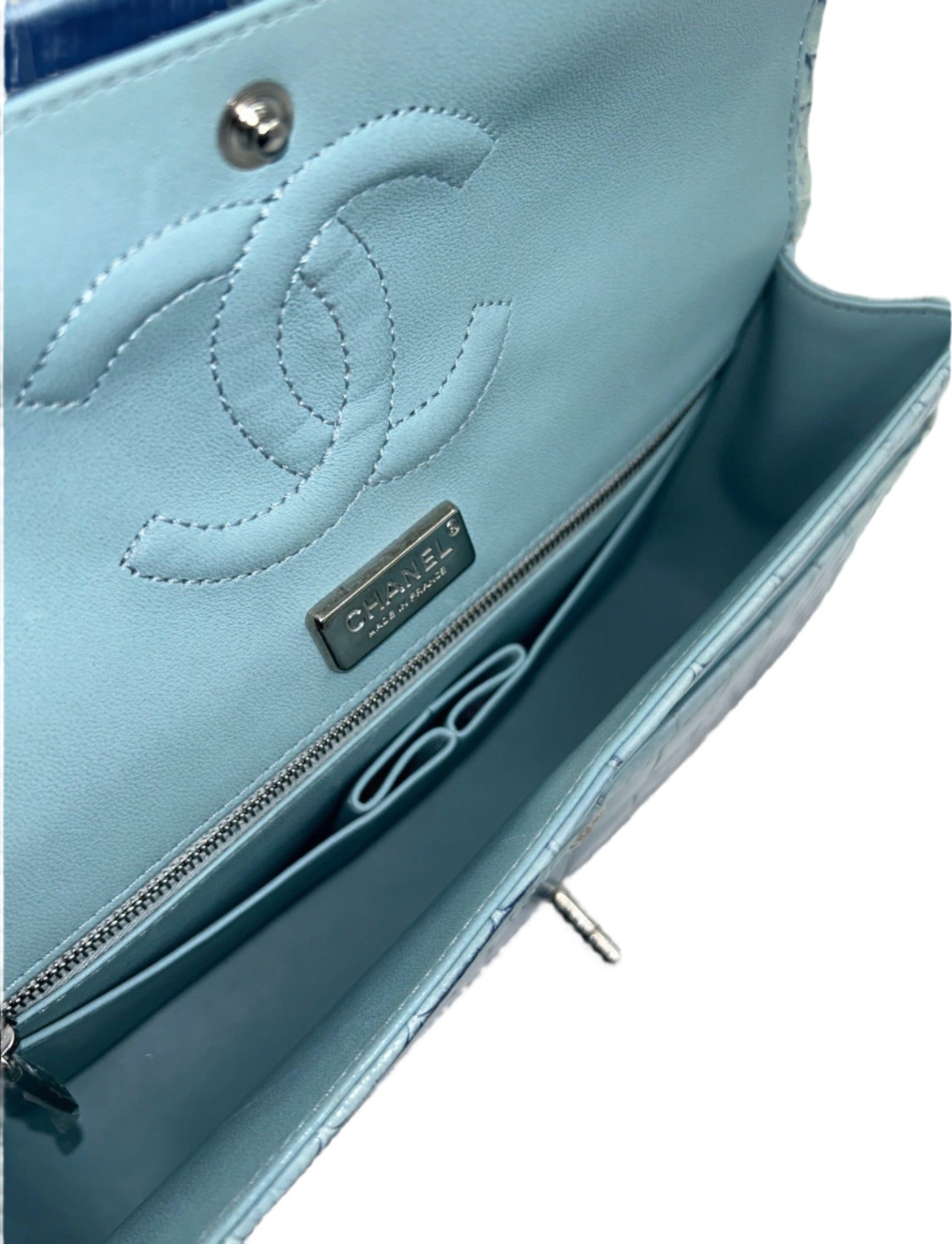 Chanel Ombre Blue Alligator Medium Flapbag