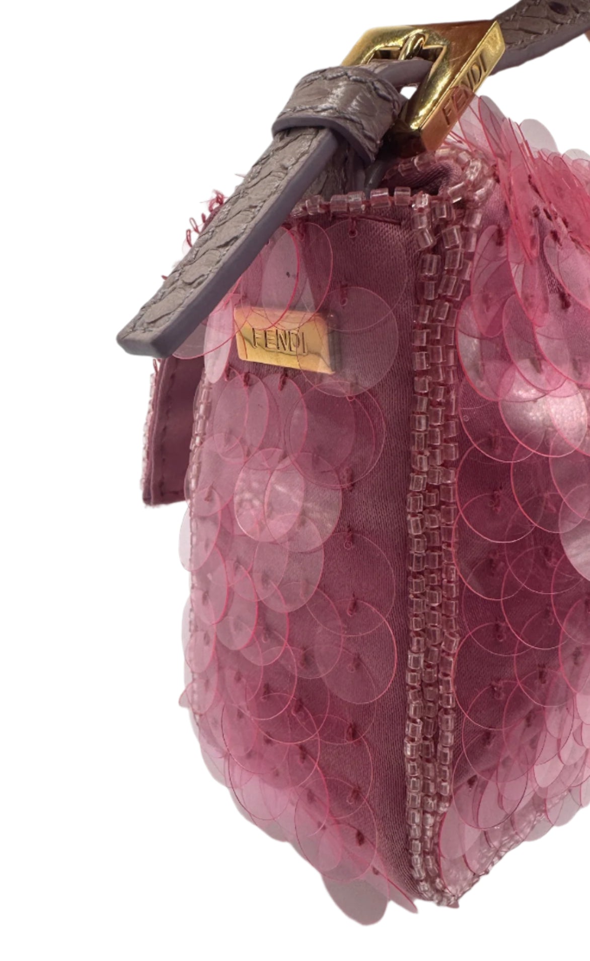 FENDI Vintage Pink Sequin Mini Baguette