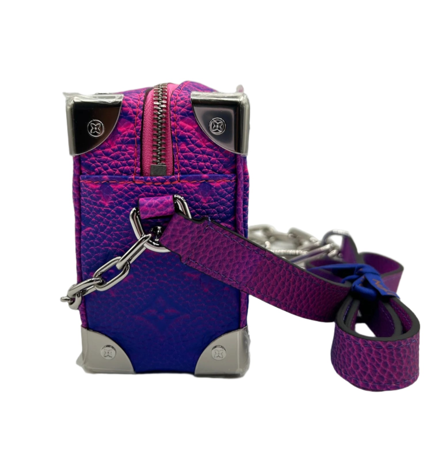 Louis Vuitton x Virgil Abloh Blue and Pink Monogram Mini Soft Trunk