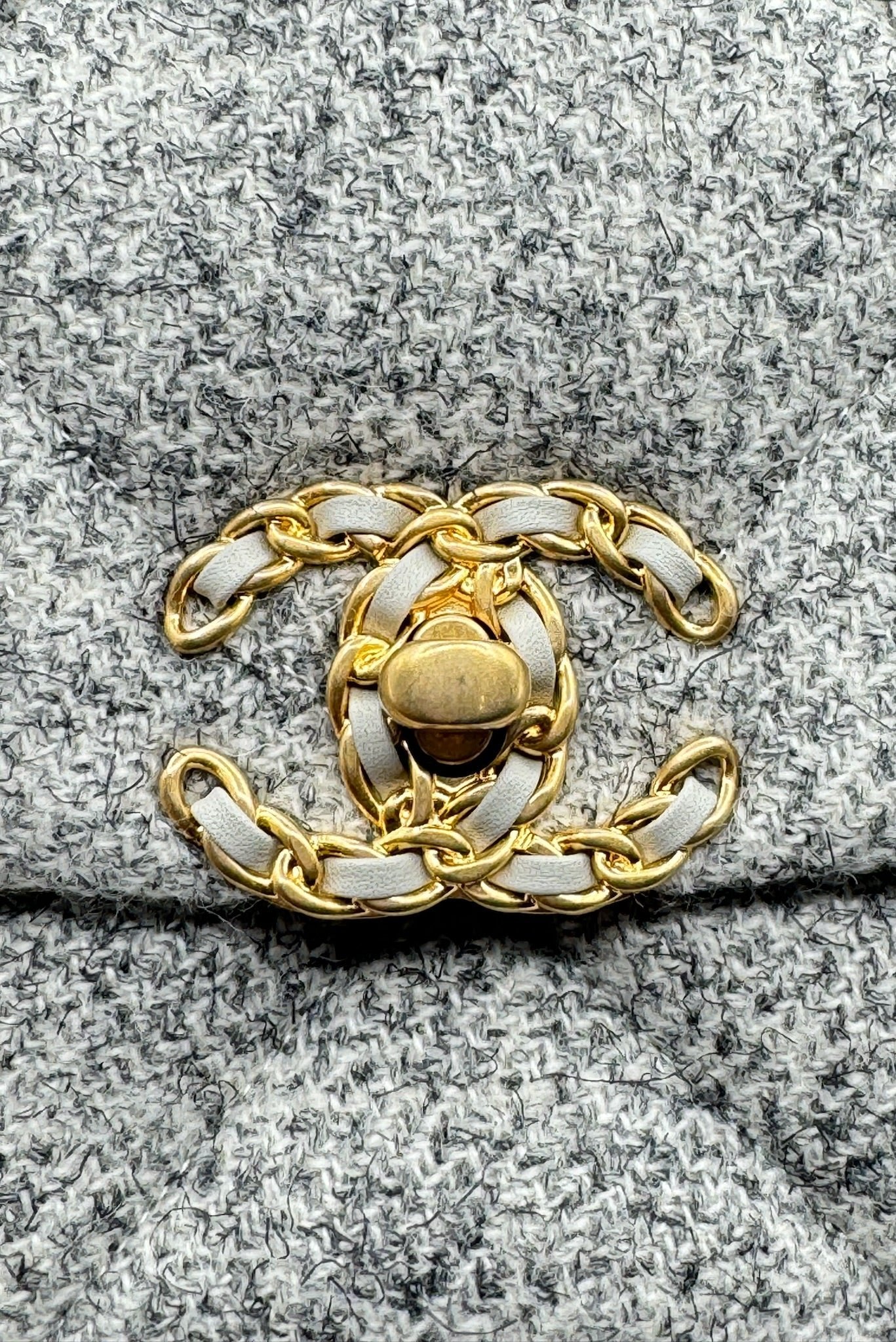 Chanel 19 Gray Ecru Tweed Small Flapbag