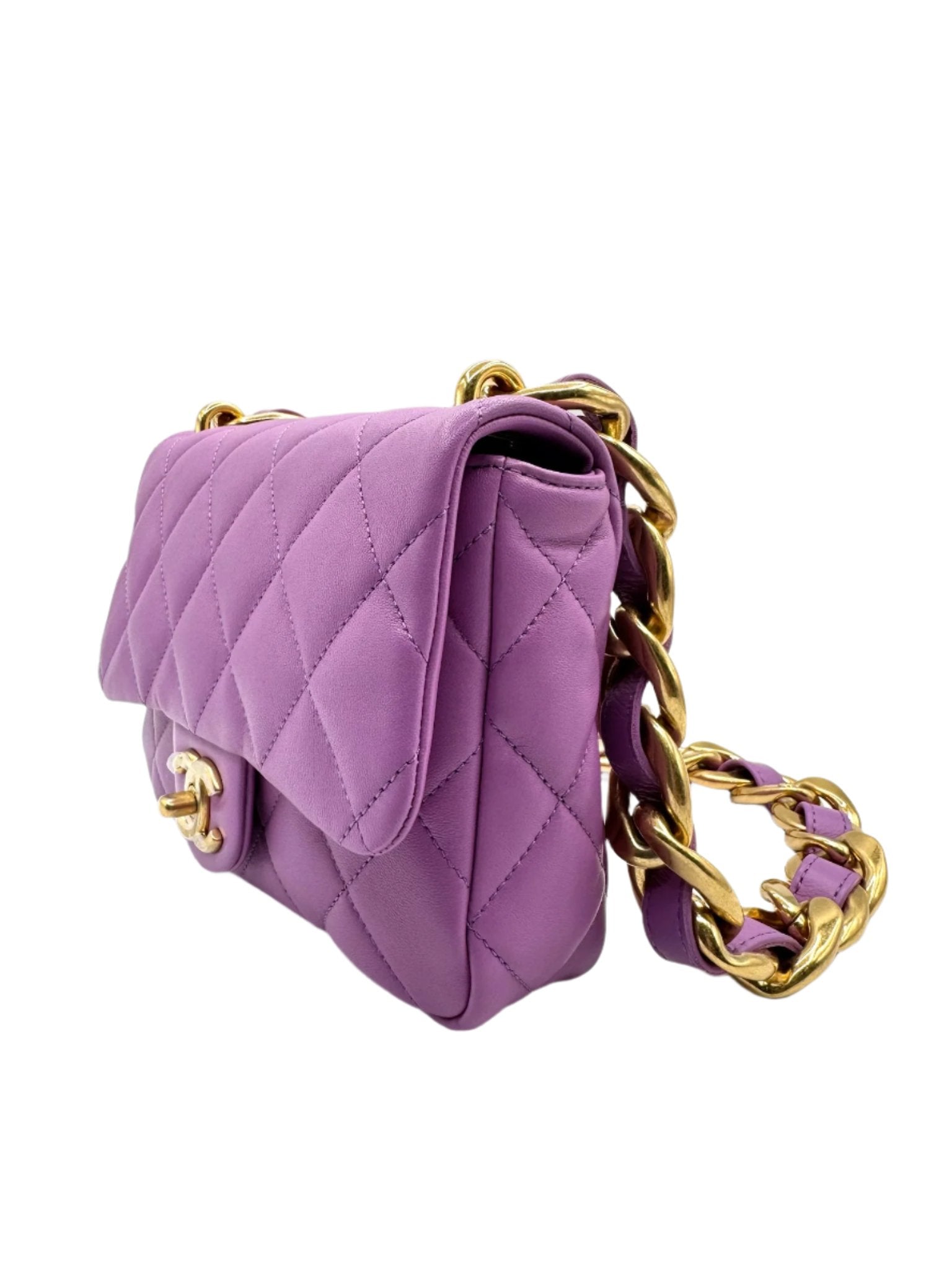 Chanel Purple Leather Funky Town Flapbag