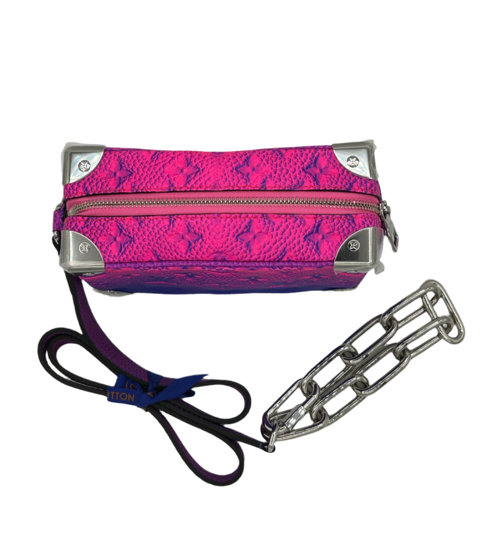 Louis Vuitton x Virgil Abloh Blue and Pink Monogram Mini Soft Trunk