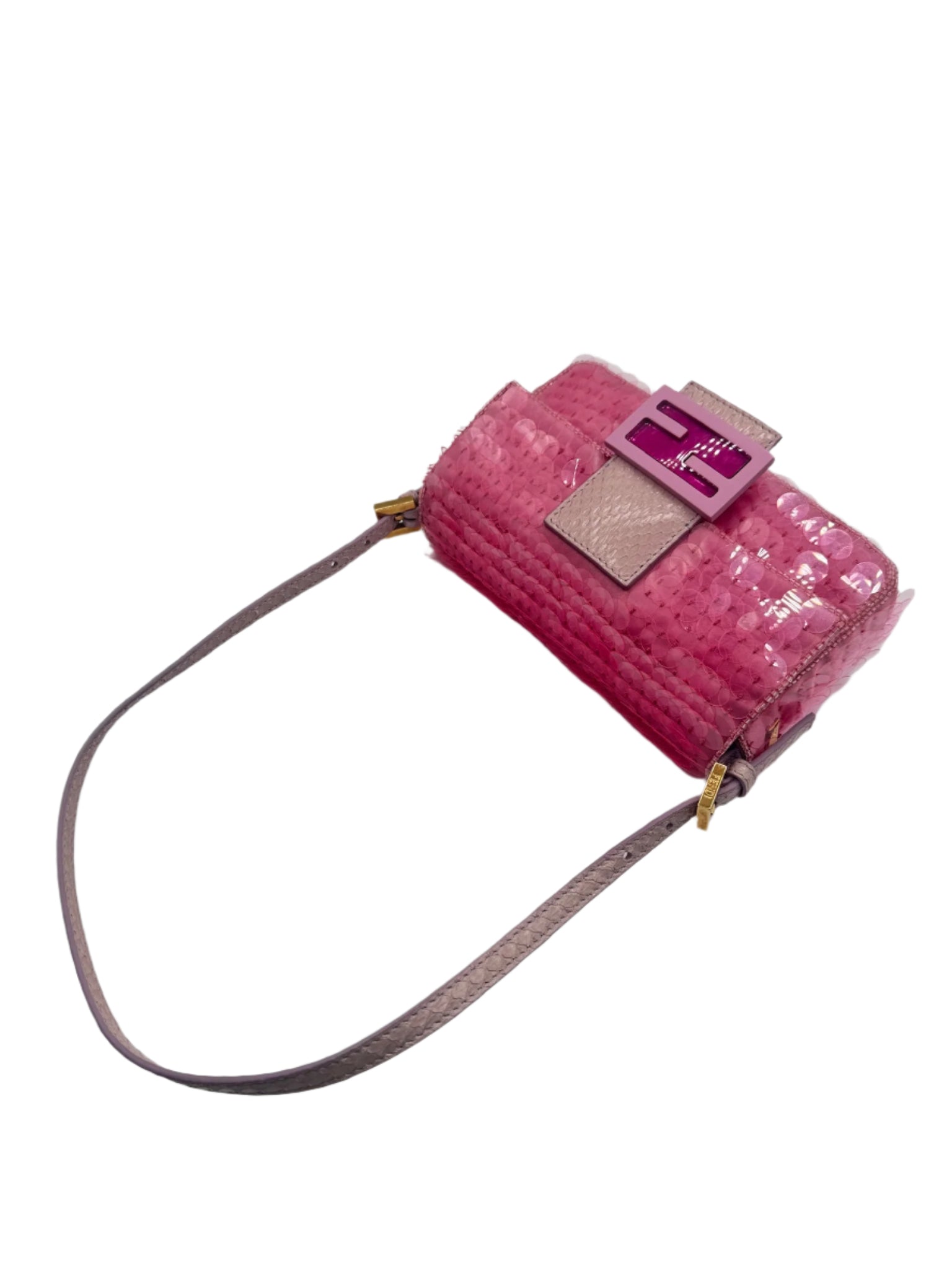 FENDI Vintage Pink Sequin Mini Baguette