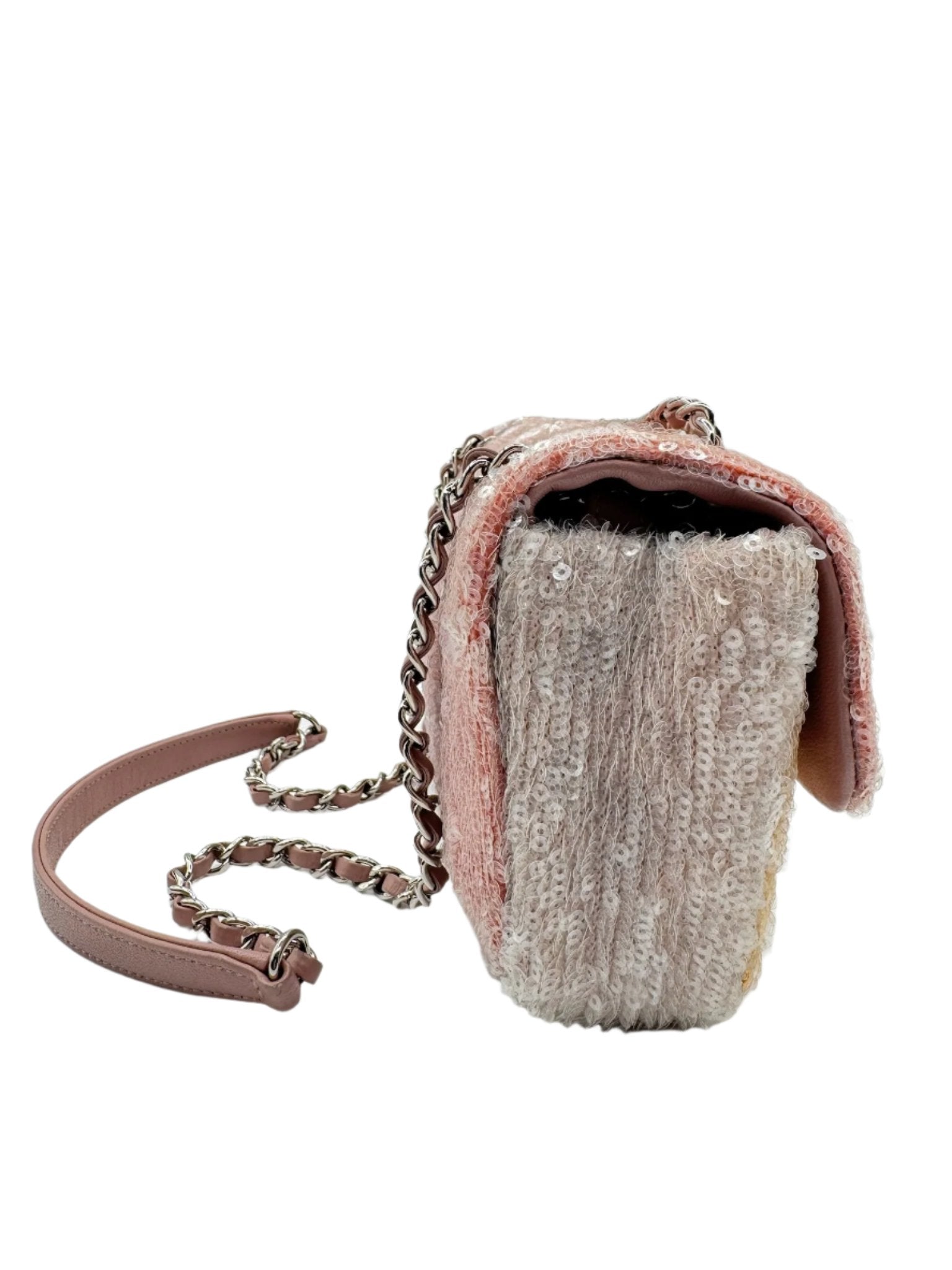 Chanel Waterfall Sequin Mini Flapbag Silver Hardware