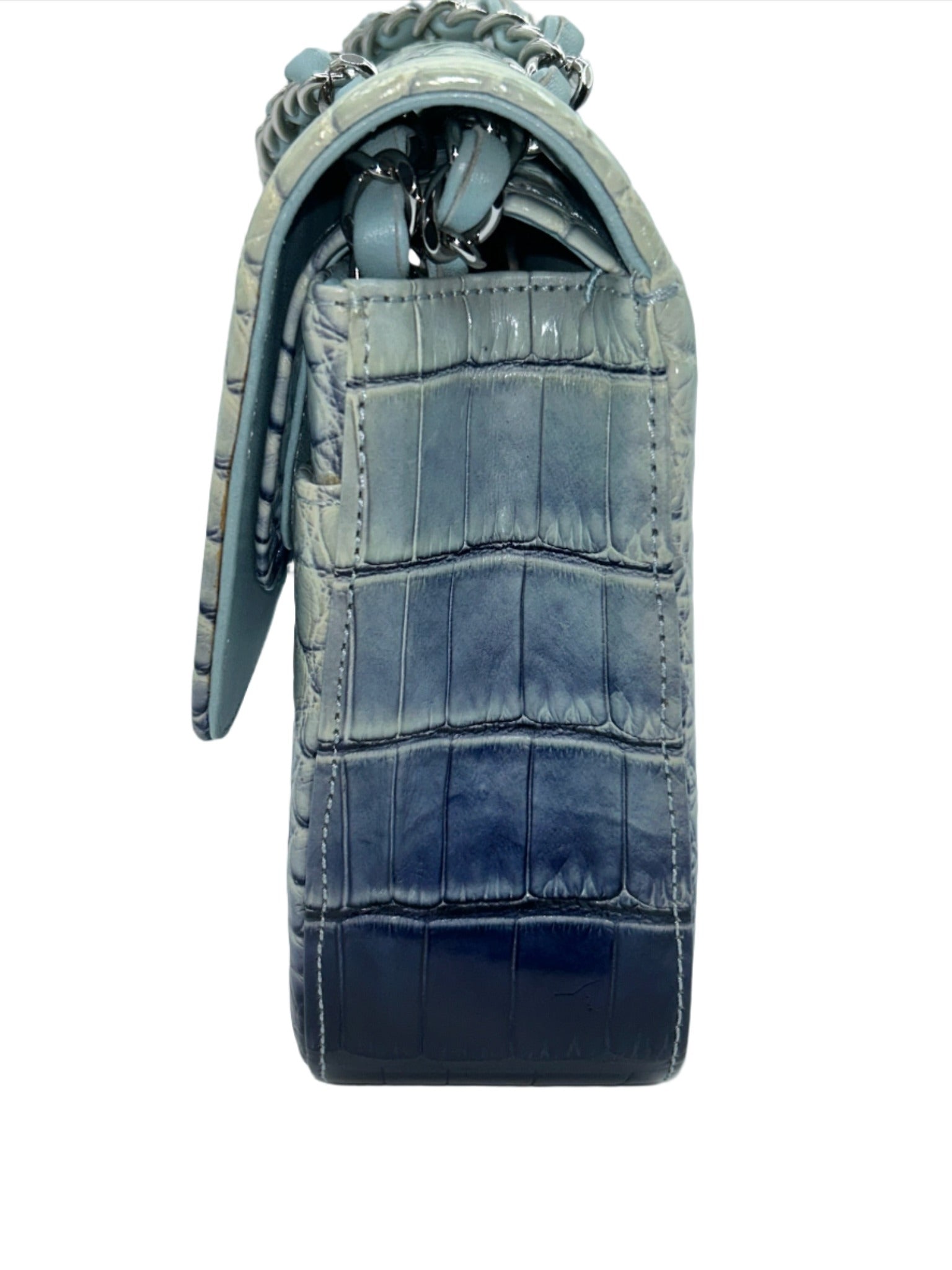 Chanel Ombre Blue Alligator Medium Flapbag