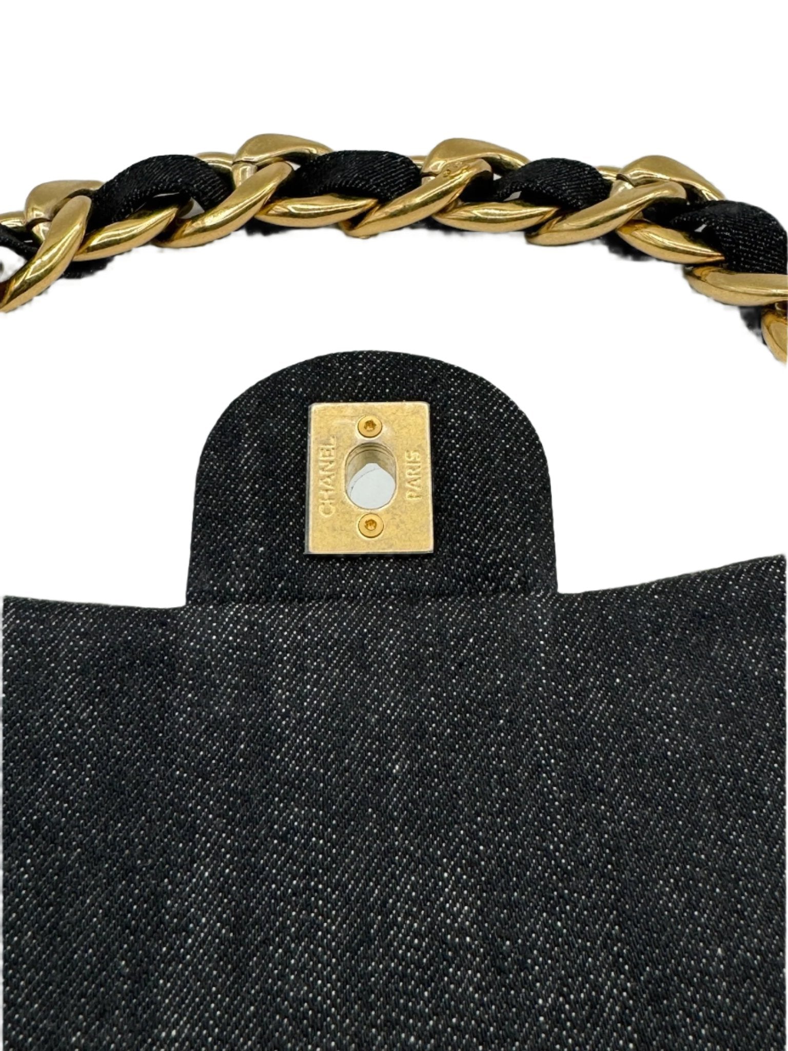 Chanel Black Denim CC Funky Town Flapbag