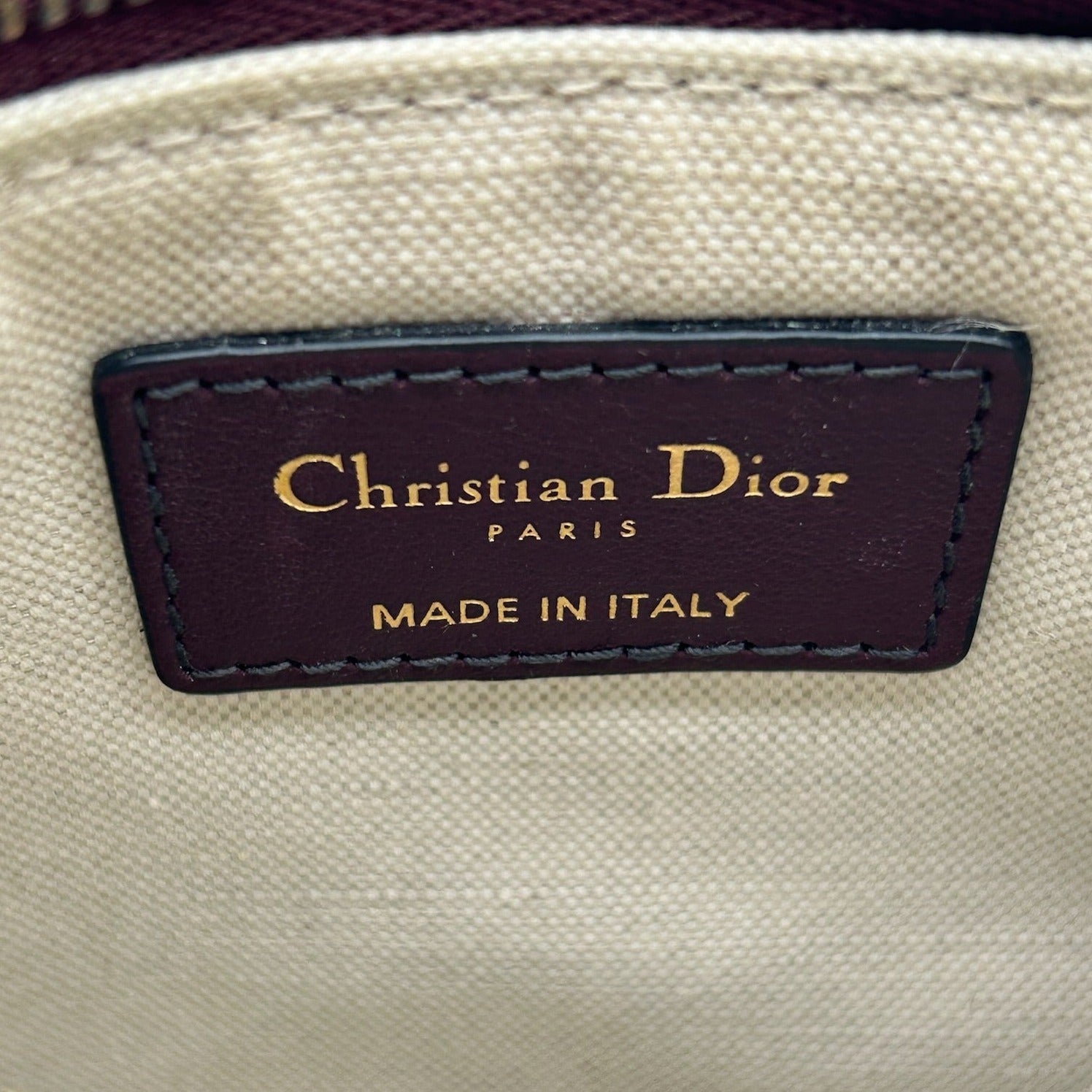 Dior Burgundy Red Canvas Saddle Pouch