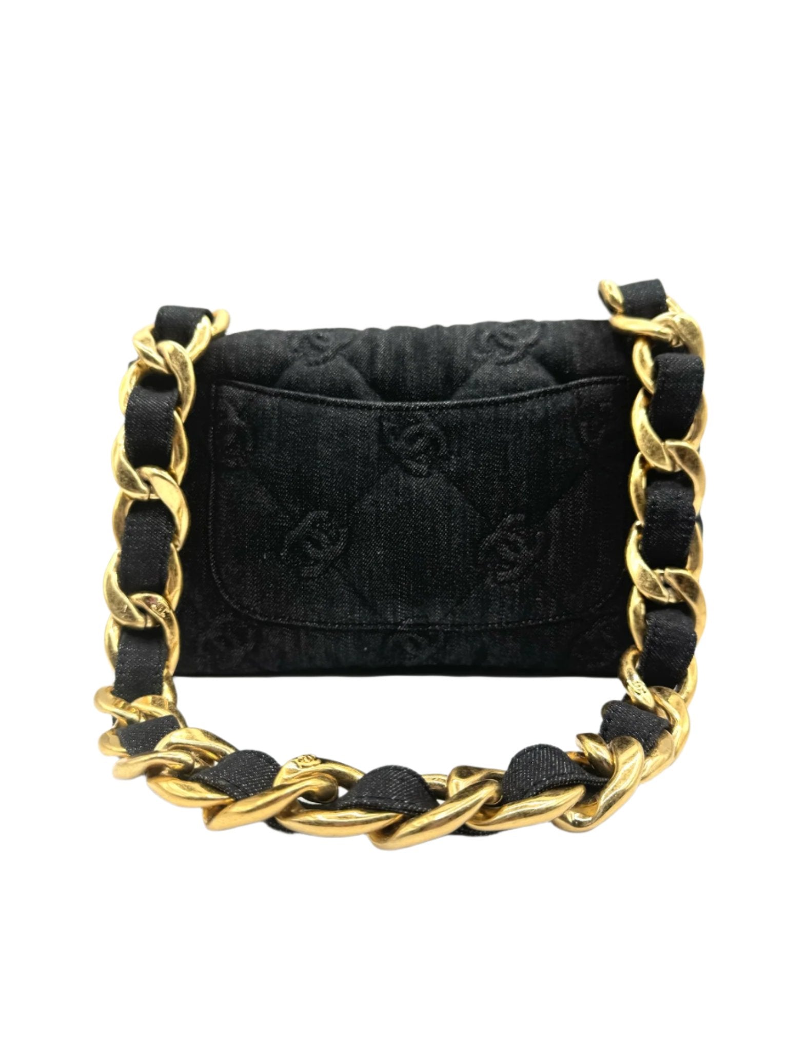 Chanel Black Denim CC Funky Town Flapbag