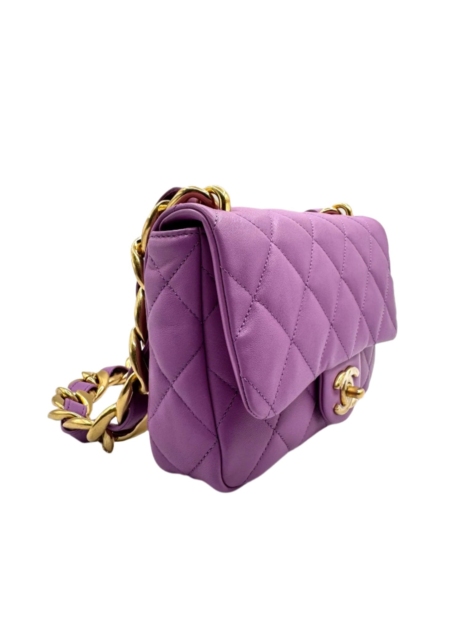 Chanel Purple Leather Funky Town Flapbag
