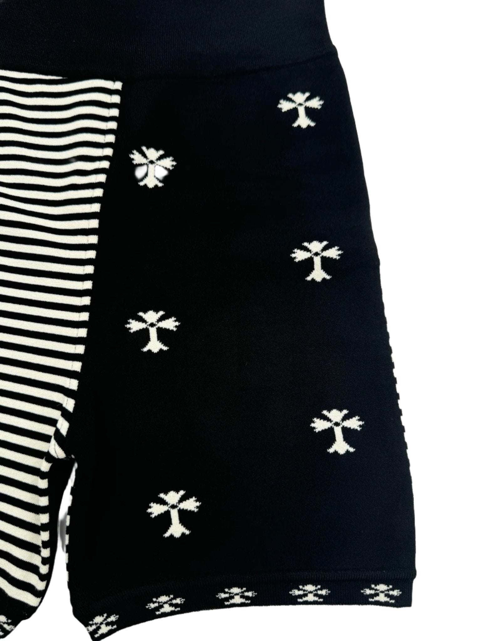 Chrome Hearts Black and White Shorts