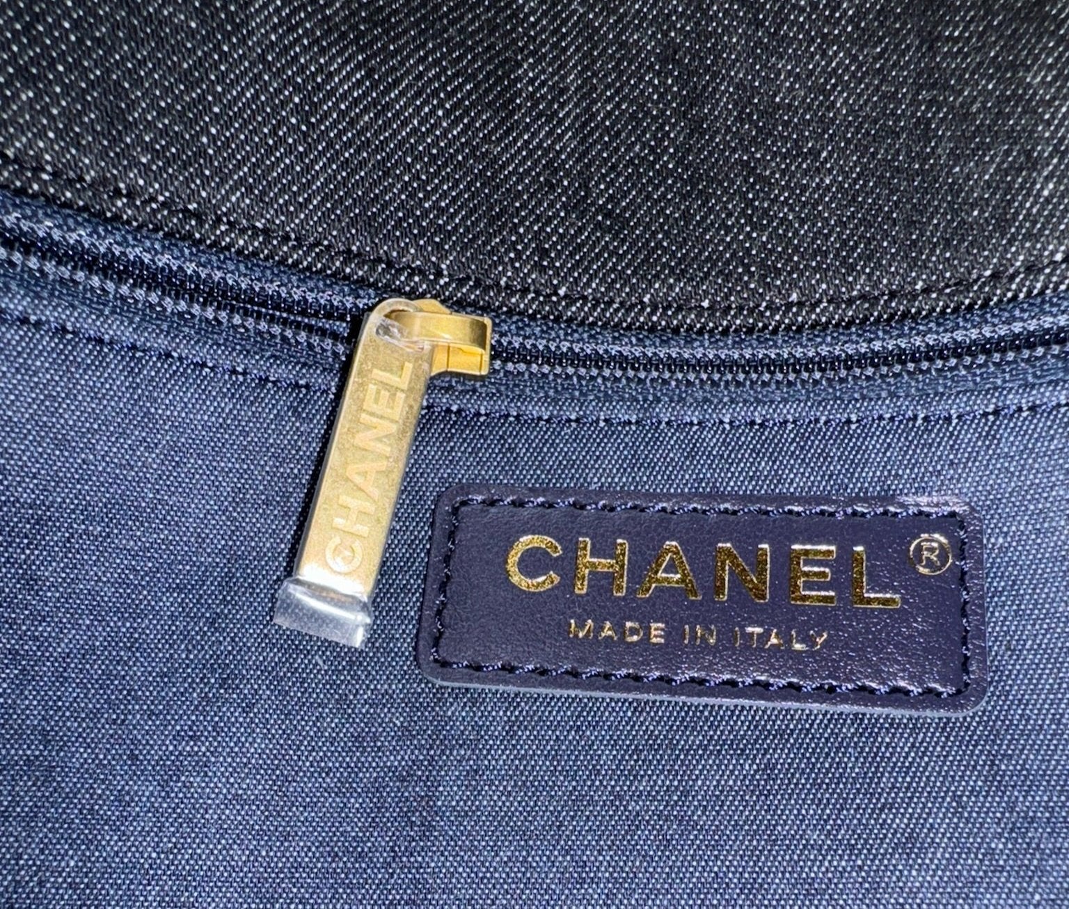 Chanel Black Denim CC Funky Town Flapbag