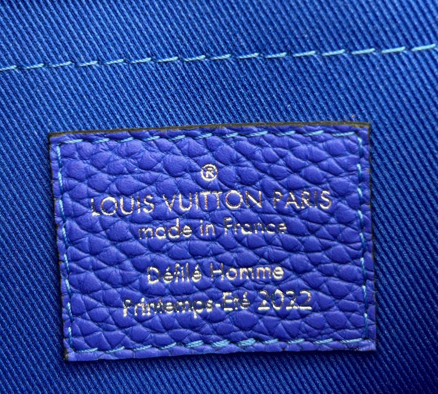 Louis Vuitton x Virgil Abloh Blue and Pink Monogram Mini Soft Trunk