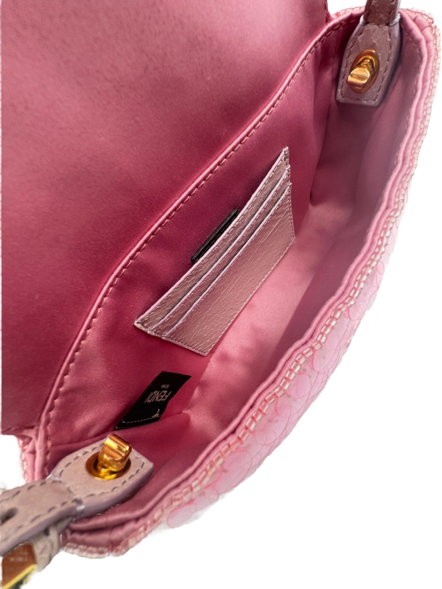 FENDI Vintage Pink Sequin Mini Baguette