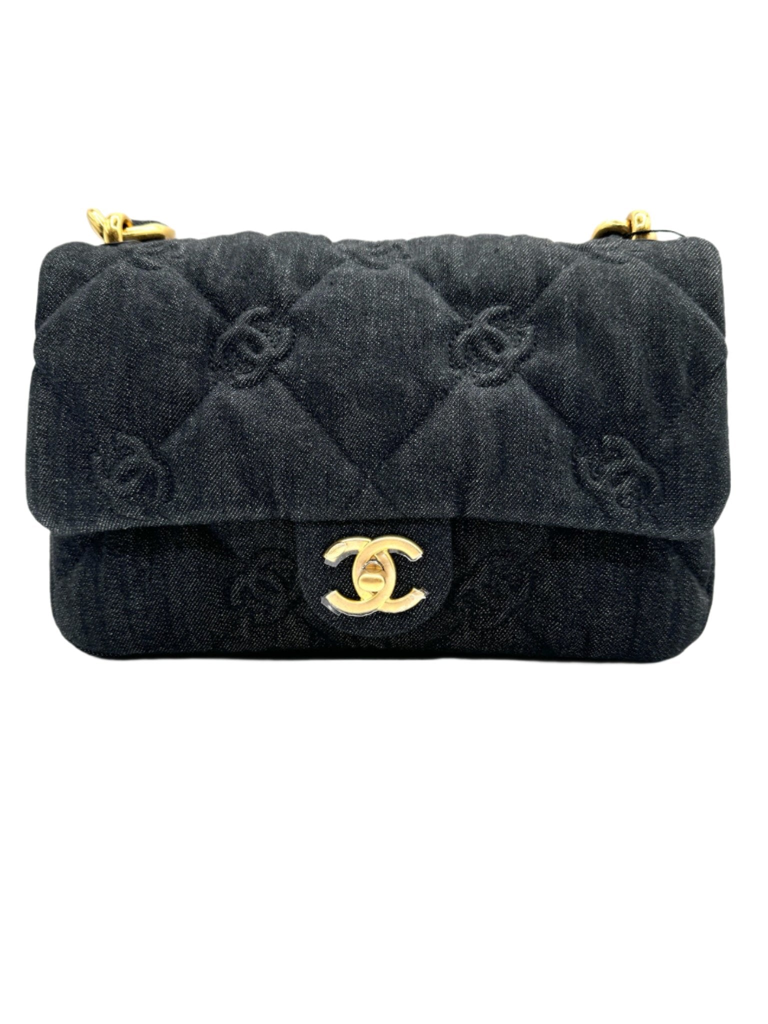 Chanel Black Denim CC Funky Town Flapbag