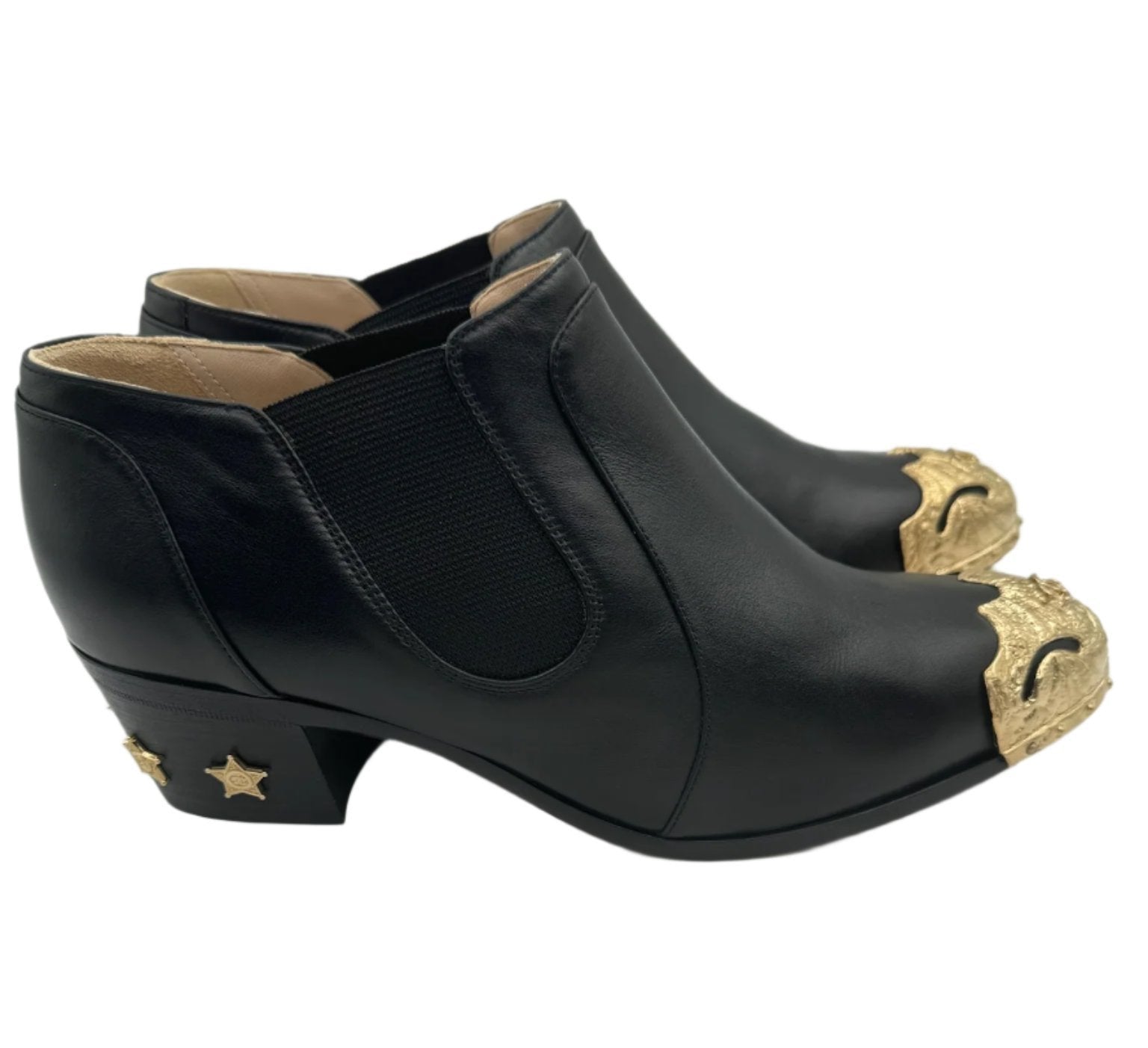 Chanel Black Dallas Paris Cowboy Boots