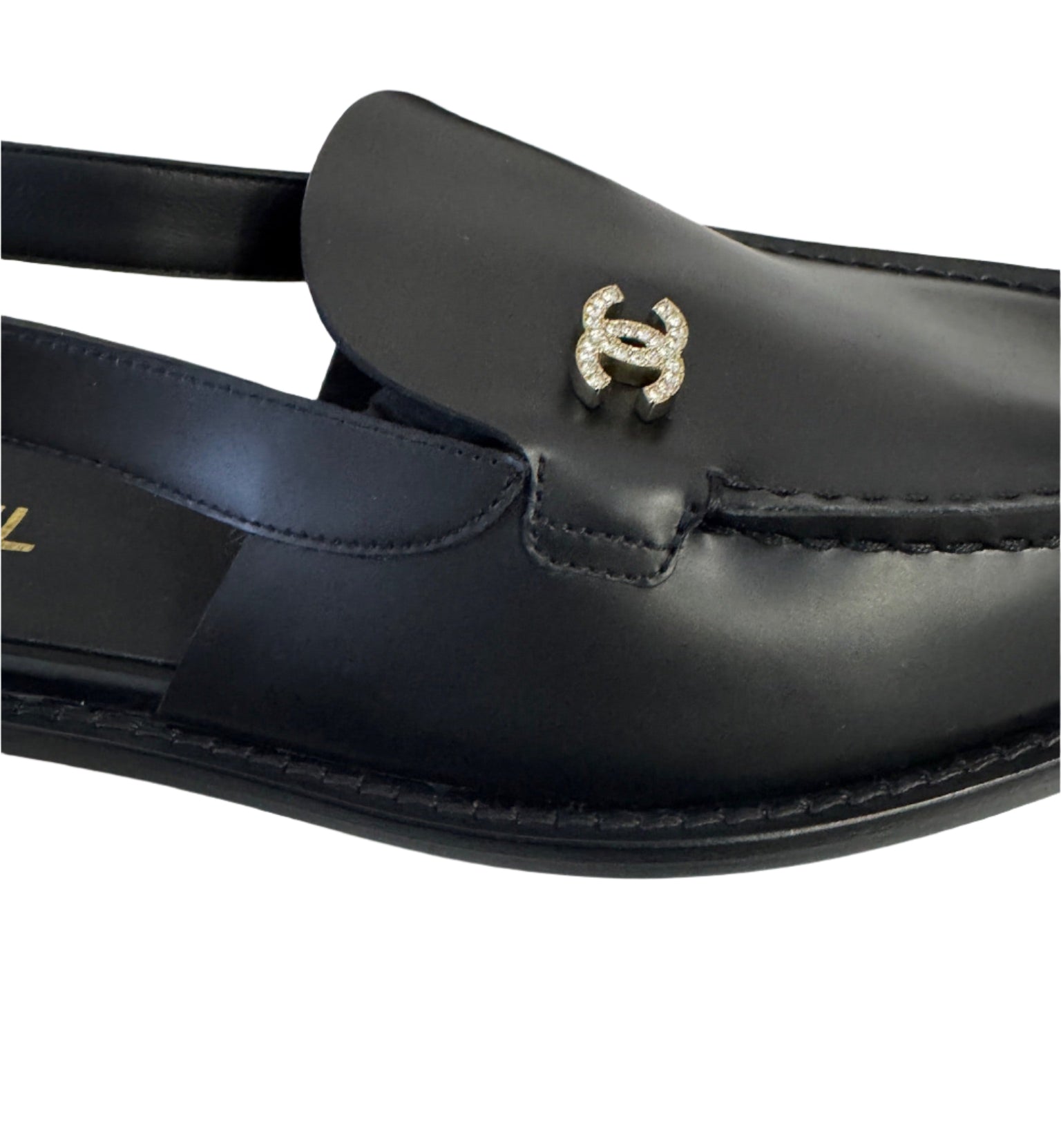 Chanel Black Slingback Loafers