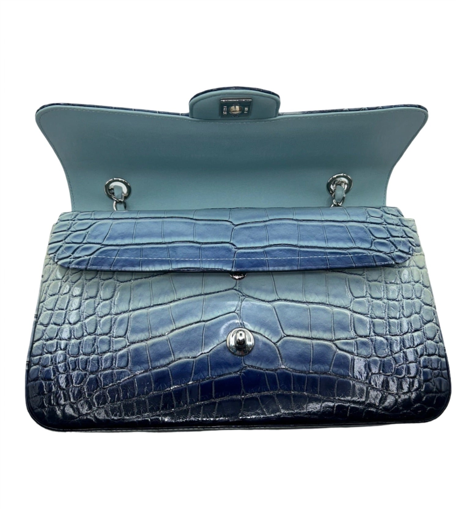 Chanel Ombre Blue Alligator Medium Flapbag
