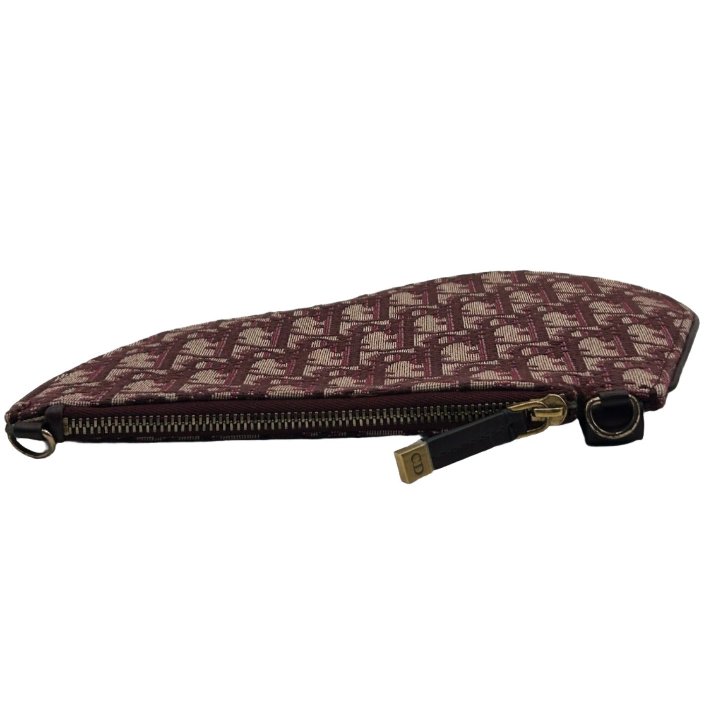 Dior Burgundy Red Canvas Saddle Pouch