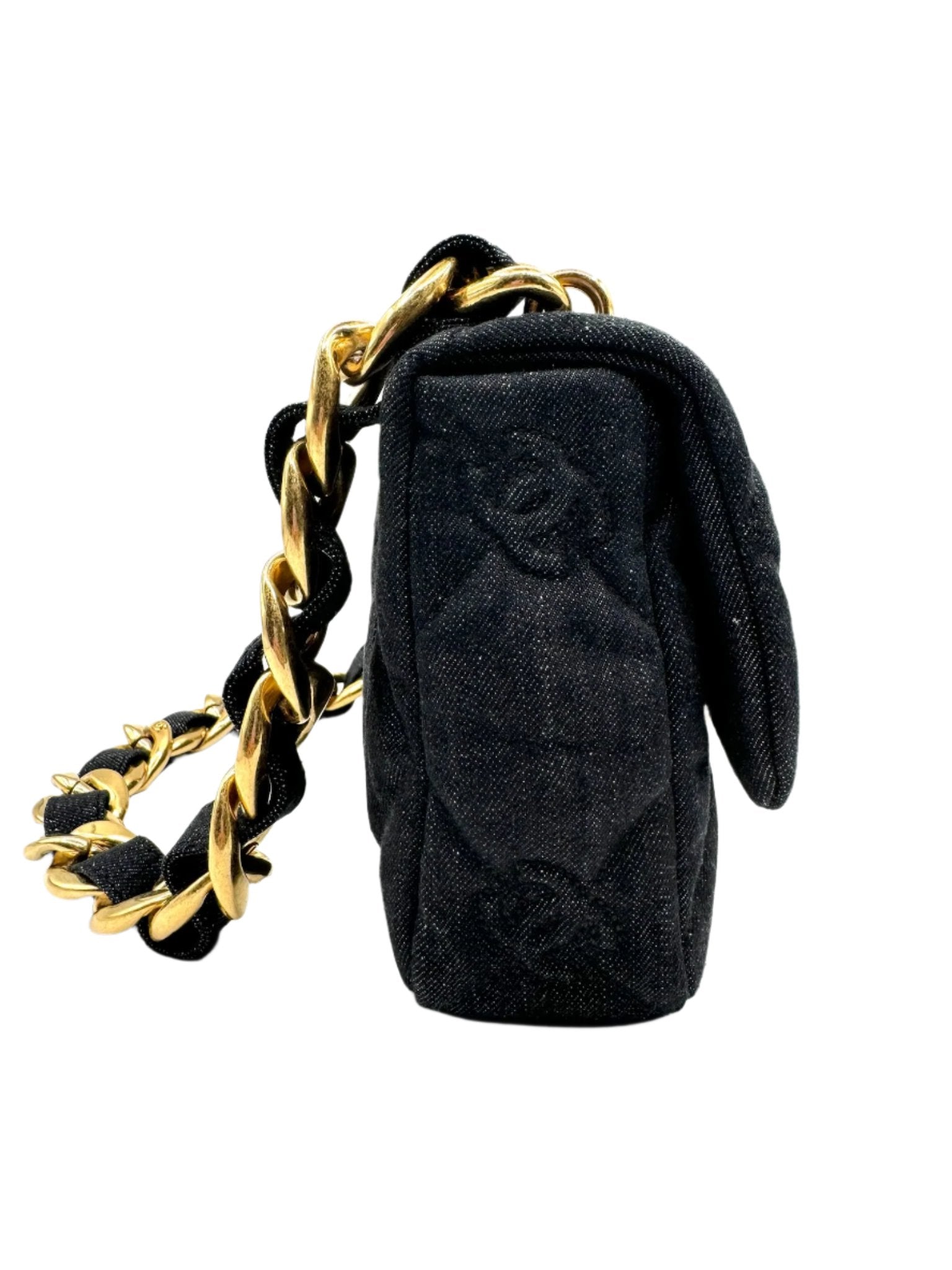 Chanel Black Denim CC Funky Town Flapbag