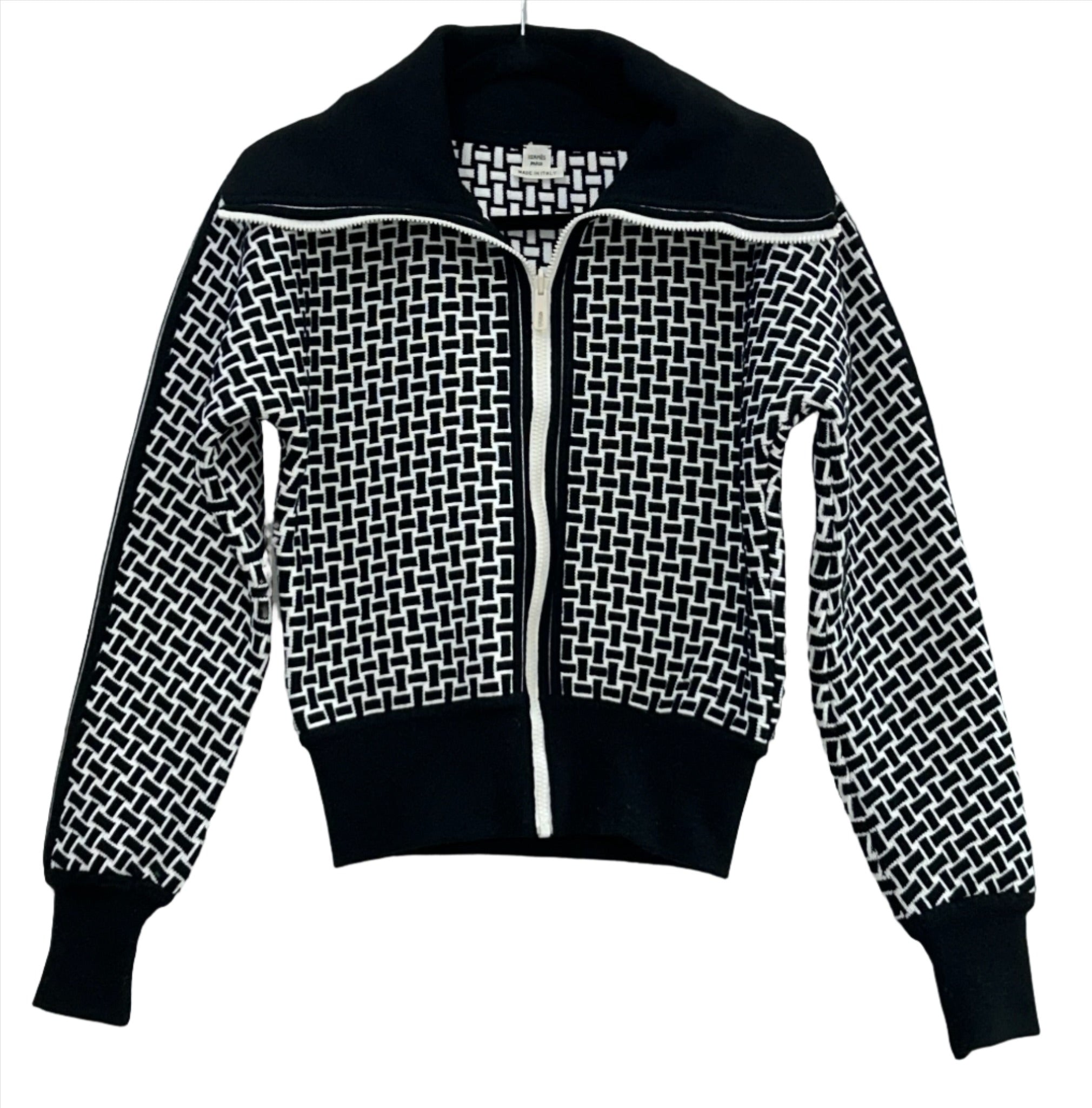 Hermes Black and White Zipper Jacket