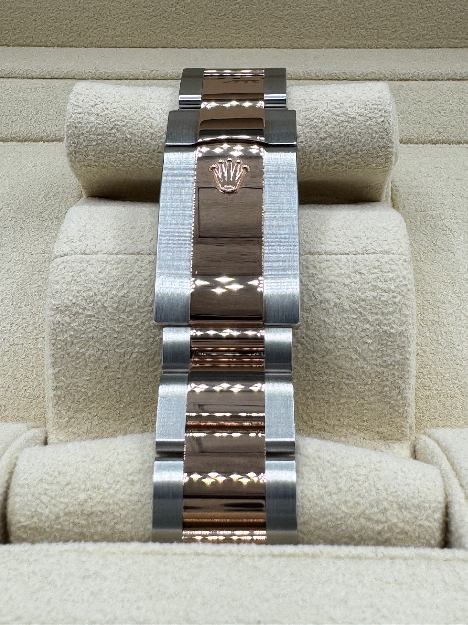 Rolex 36MM Datejust Everose Gold and Steel Black Dial with Diamonds