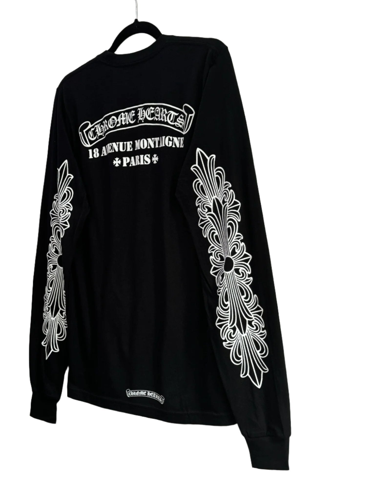 Chrome Hearts Black Long Sleeve Shirt Paris Logo