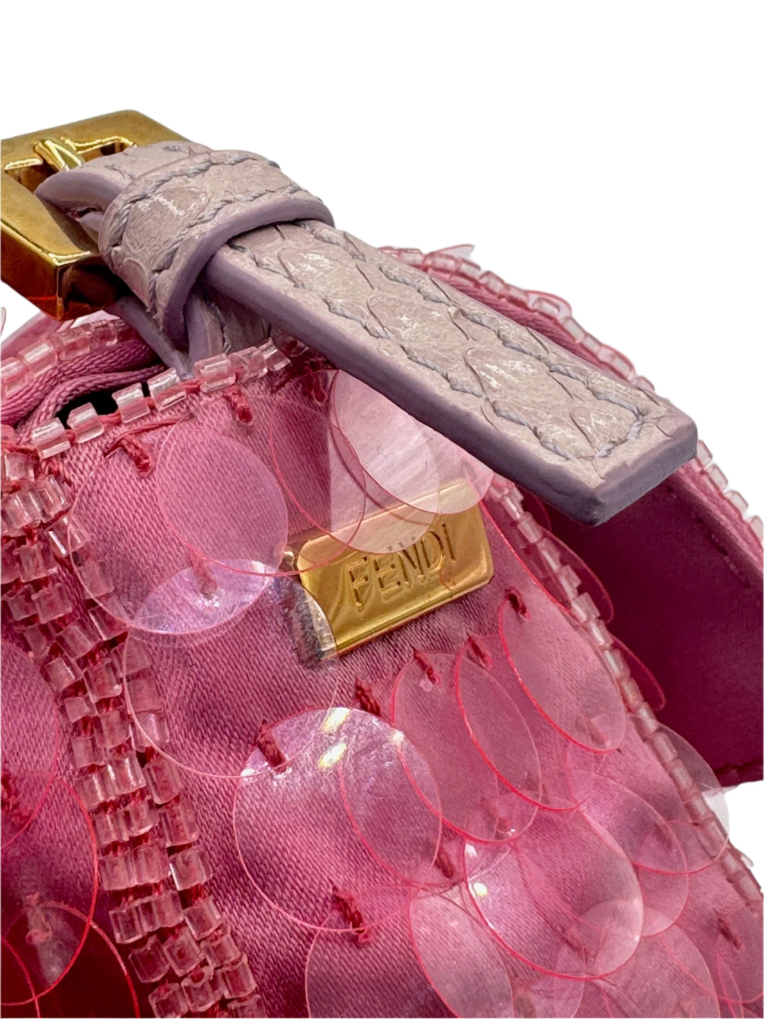 FENDI Vintage Pink Sequin Mini Baguette