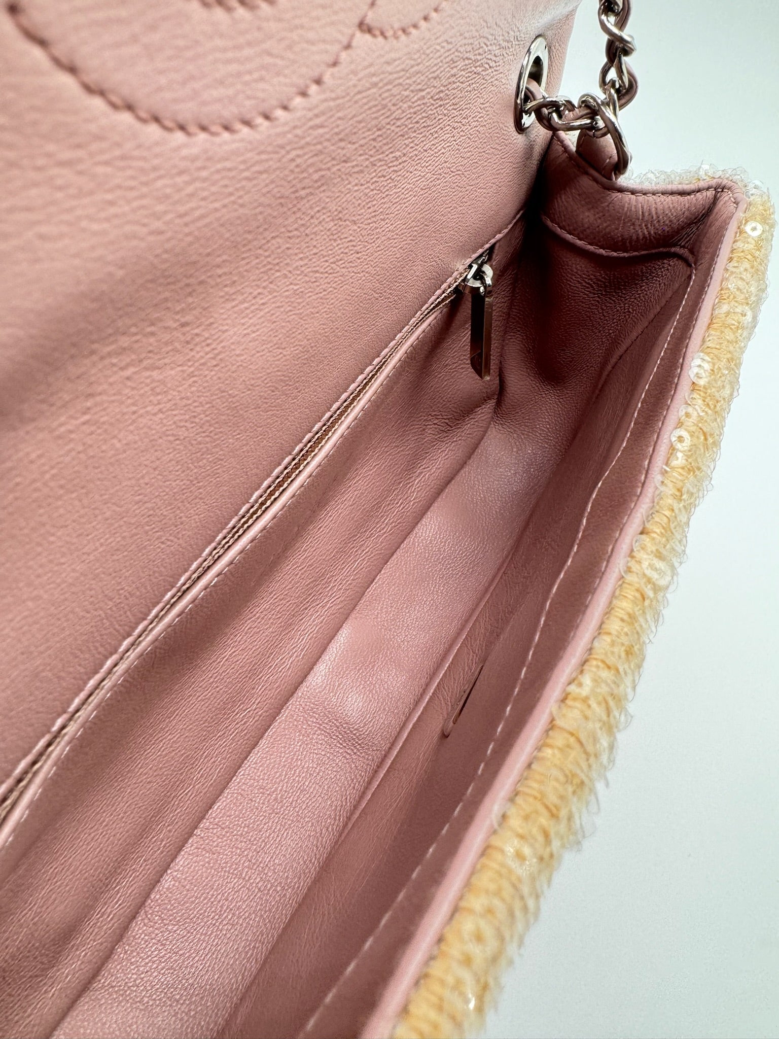 Chanel Waterfall Sequin Mini Flapbag Silver Hardware