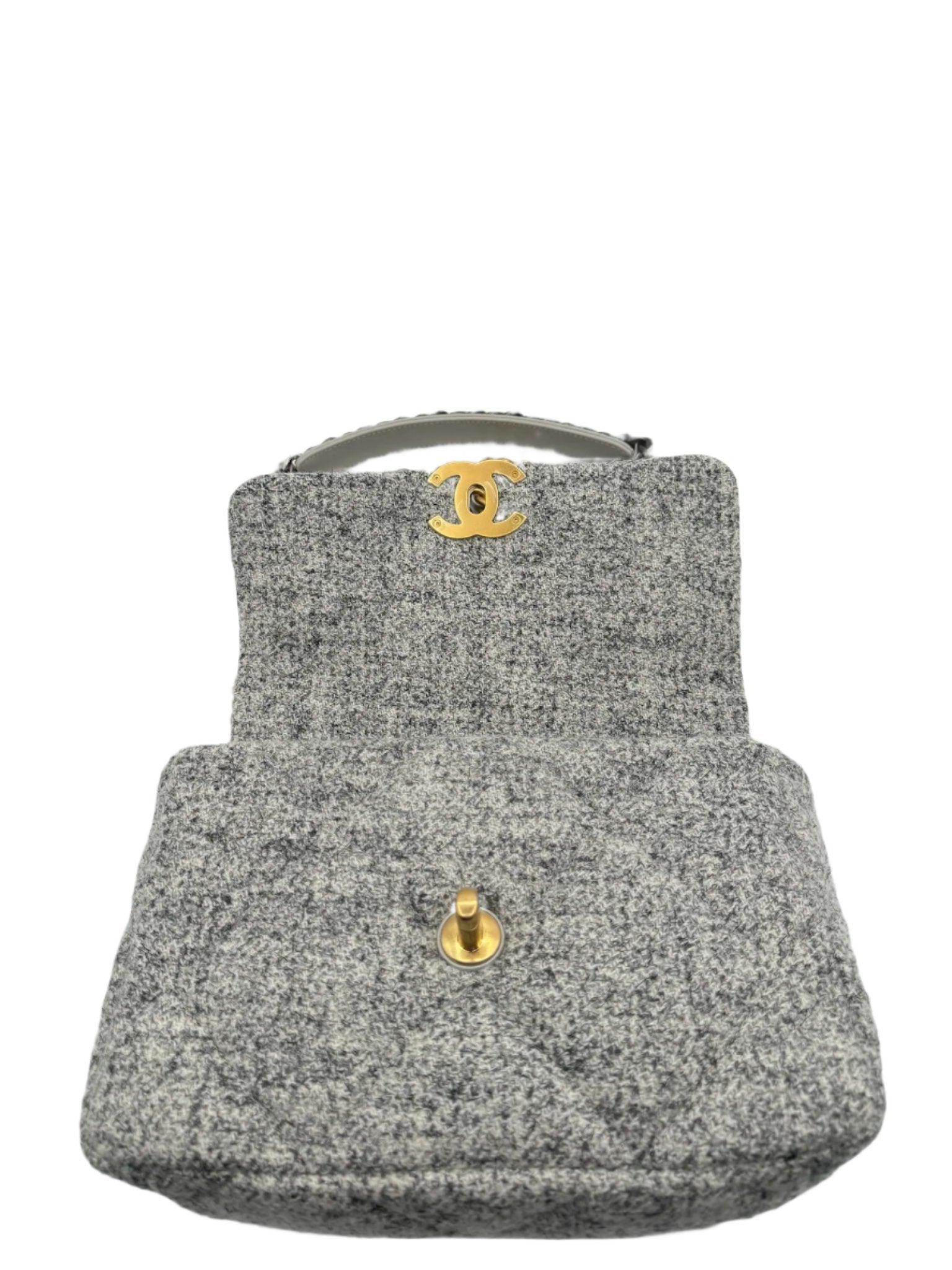 Chanel 19 Gray Ecru Tweed Small Flapbag