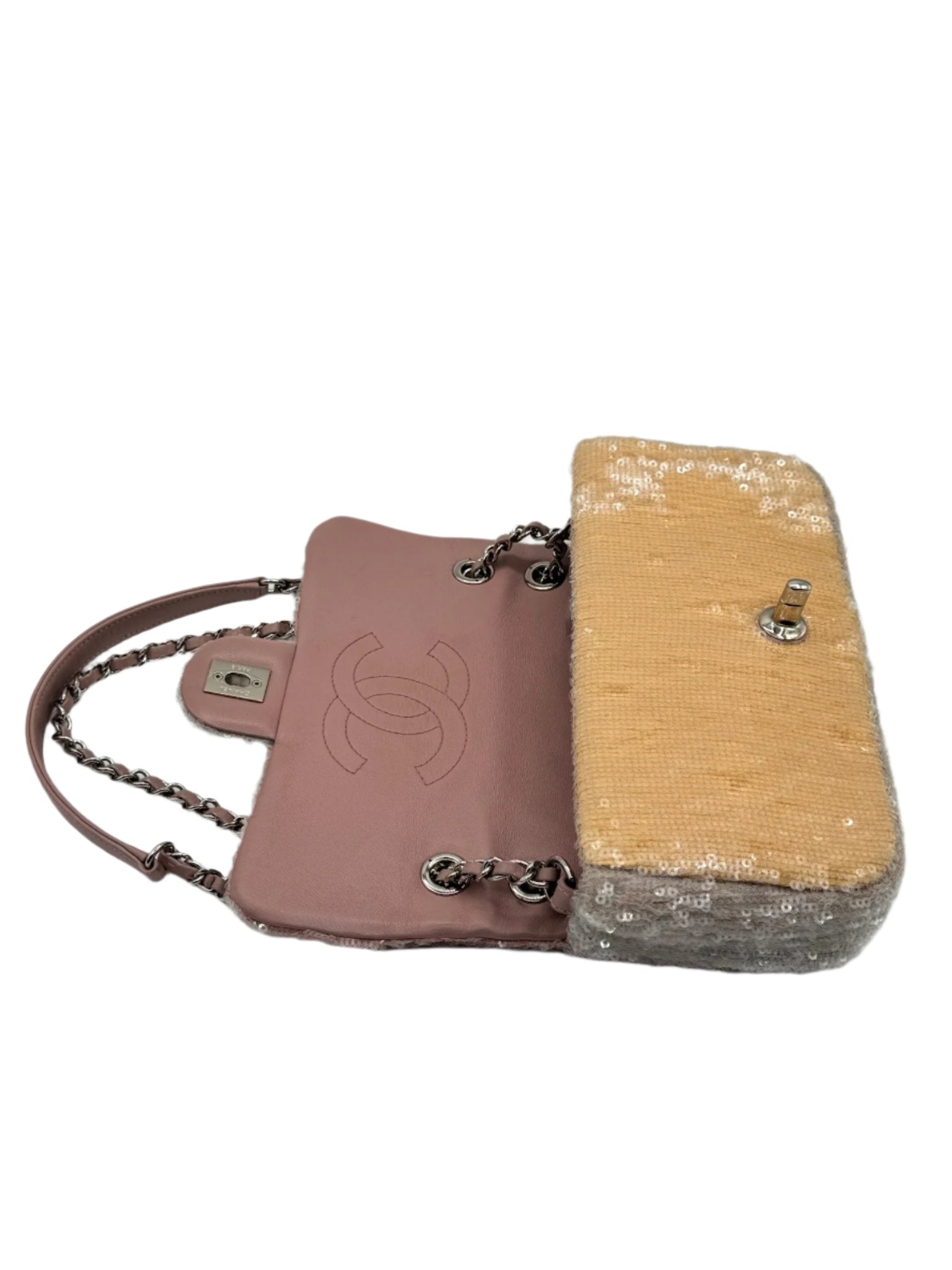 Chanel Waterfall Sequin Mini Flapbag Silver Hardware