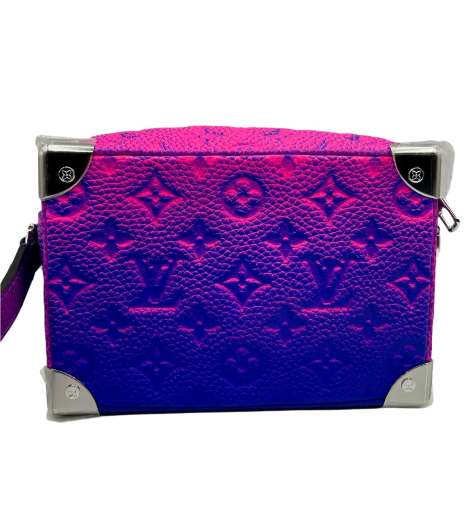 Louis Vuitton x Virgil Abloh Blue and Pink Monogram Mini Soft Trunk