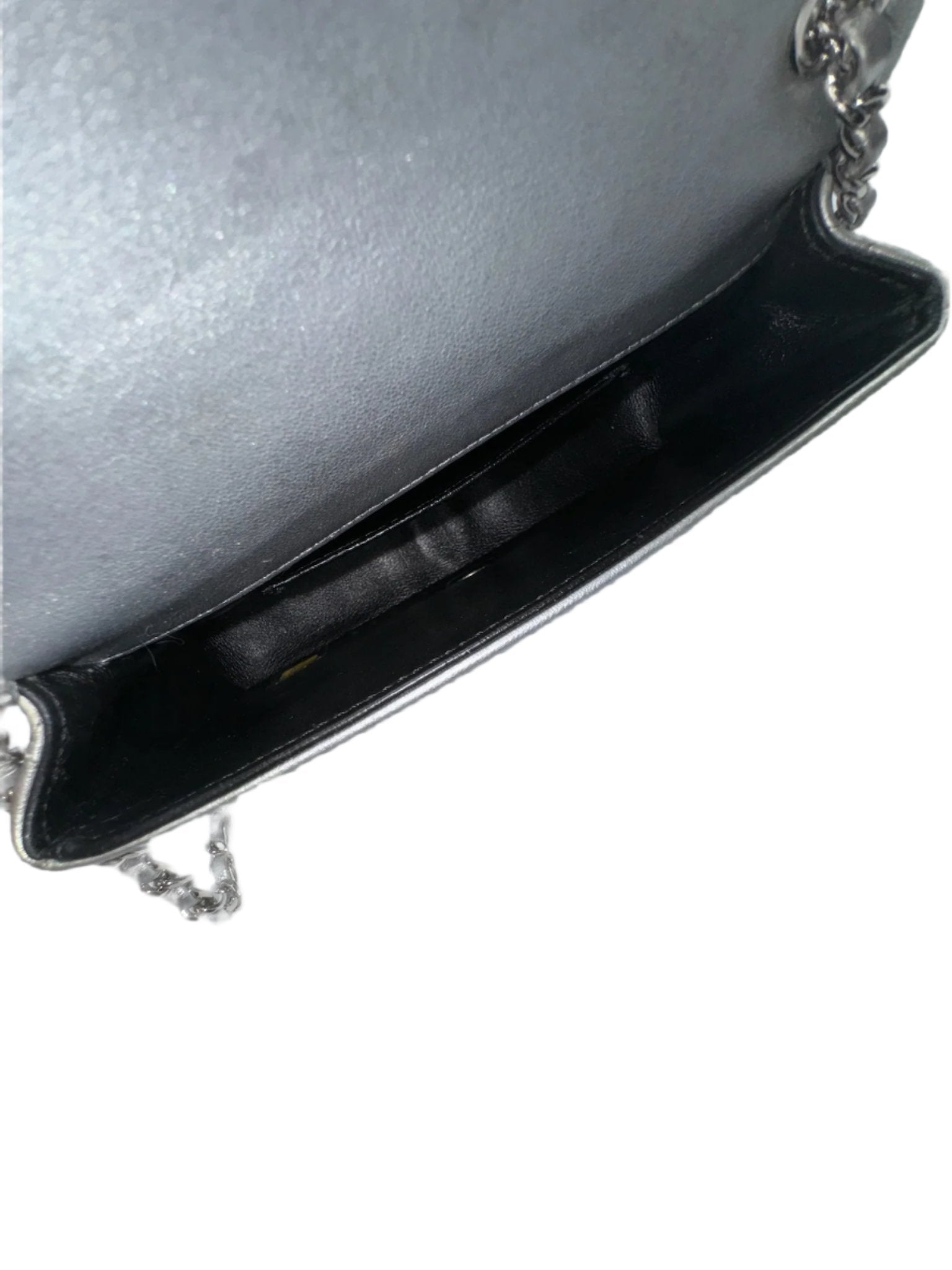 Chanel Silver Camellia Mini Flapbag