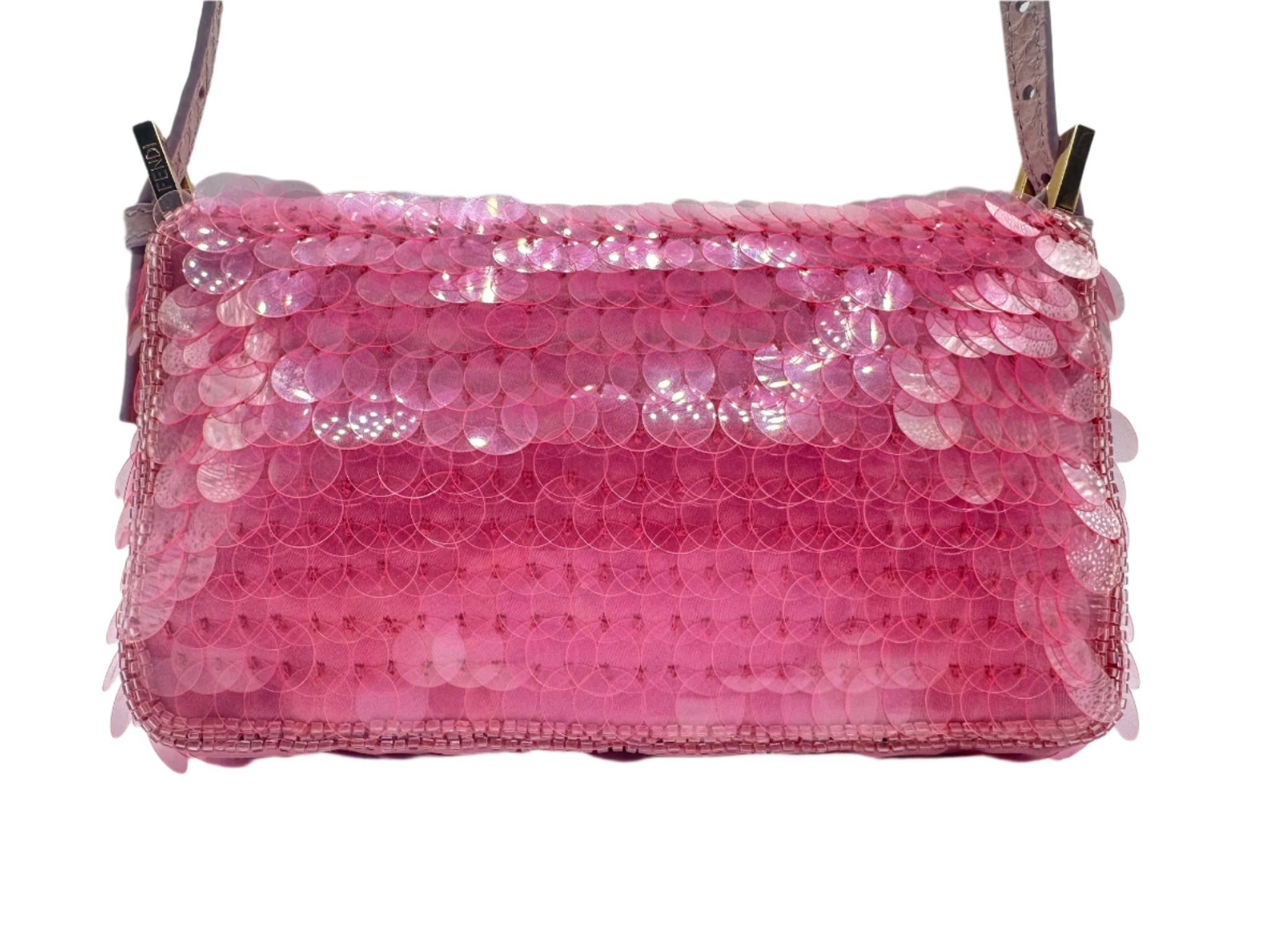 FENDI Vintage Pink Sequin Mini Baguette