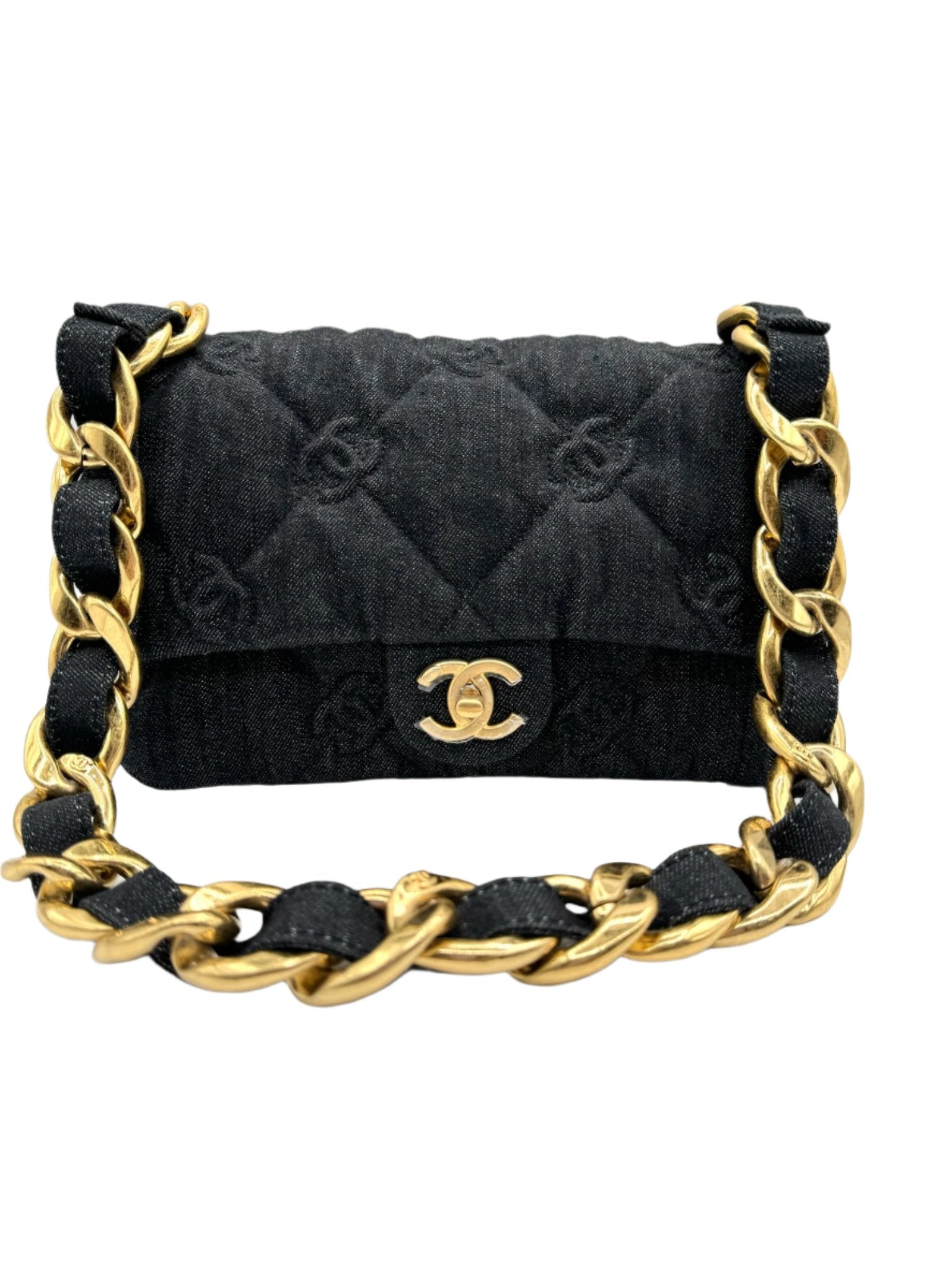 Chanel Black Denim CC Funky Town Flapbag