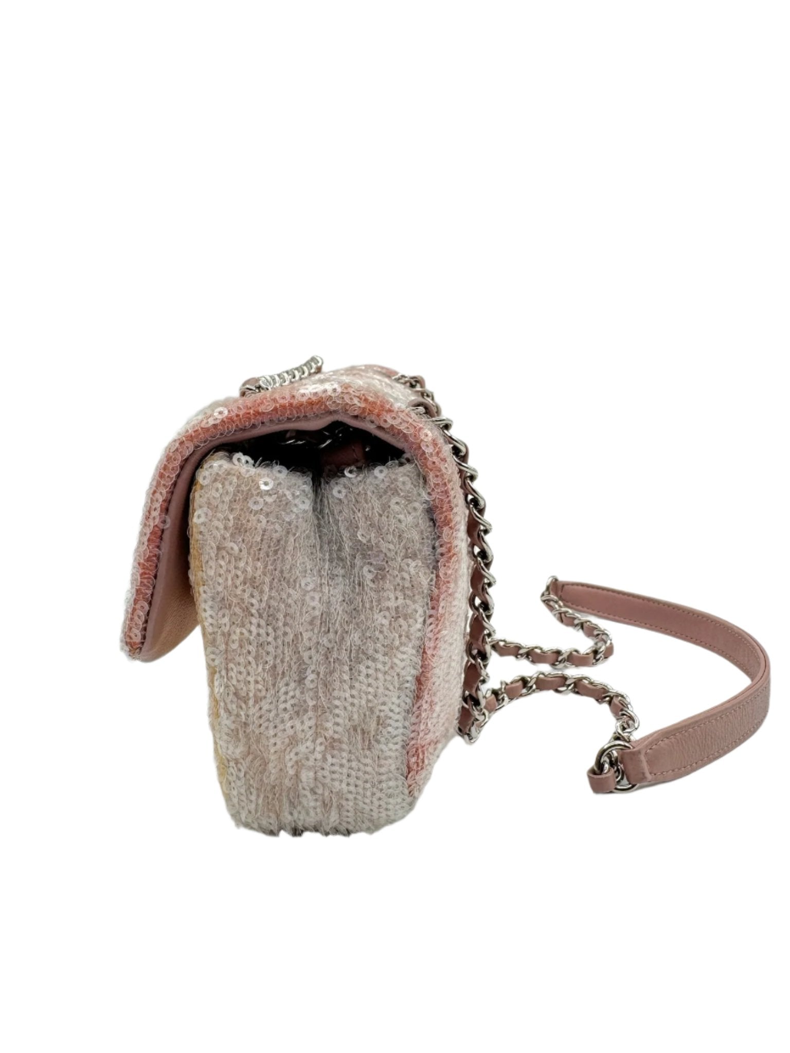 Chanel Waterfall Sequin Mini Flapbag Silver Hardware