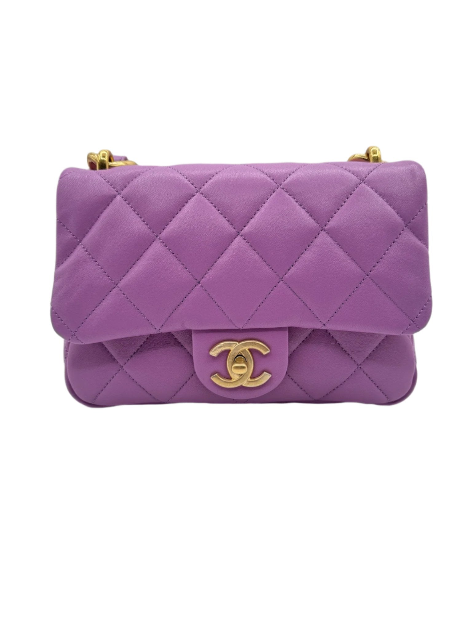 Chanel Purple Leather Funky Town Flapbag