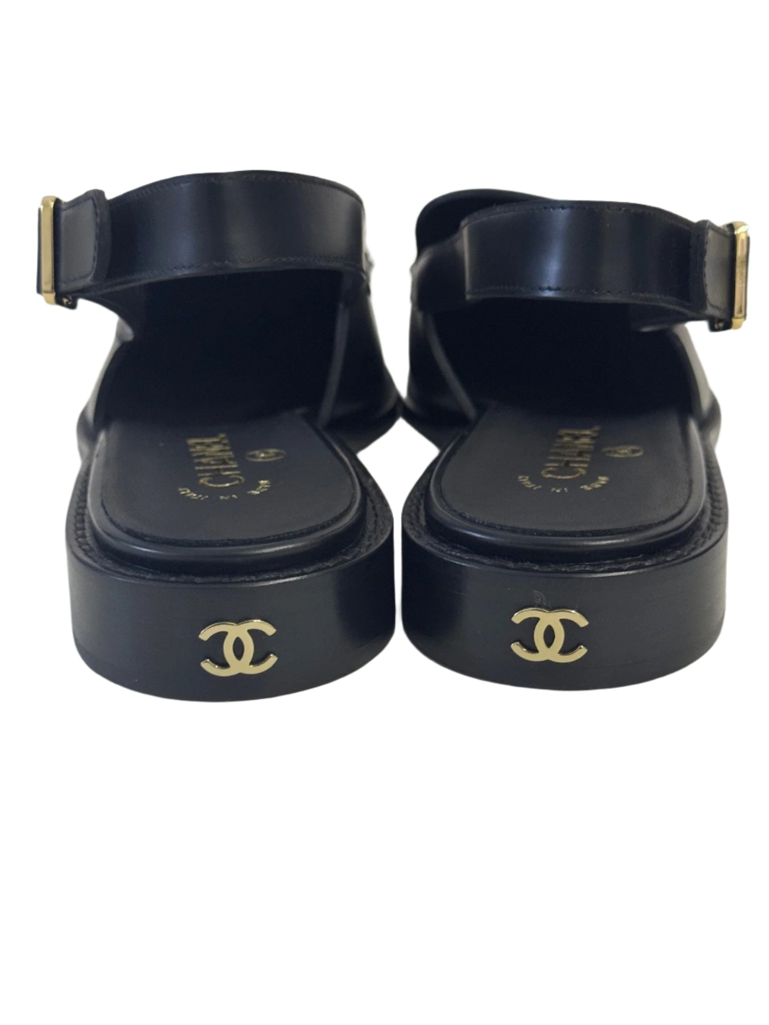Chanel Black Slingback Loafers